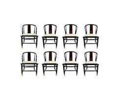 Set of 8 Henredon Scene Three Lacquered Dining Chairs