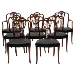 Set of 8 Hepplewhite Mahogany Dining Chairs, George III Style, England