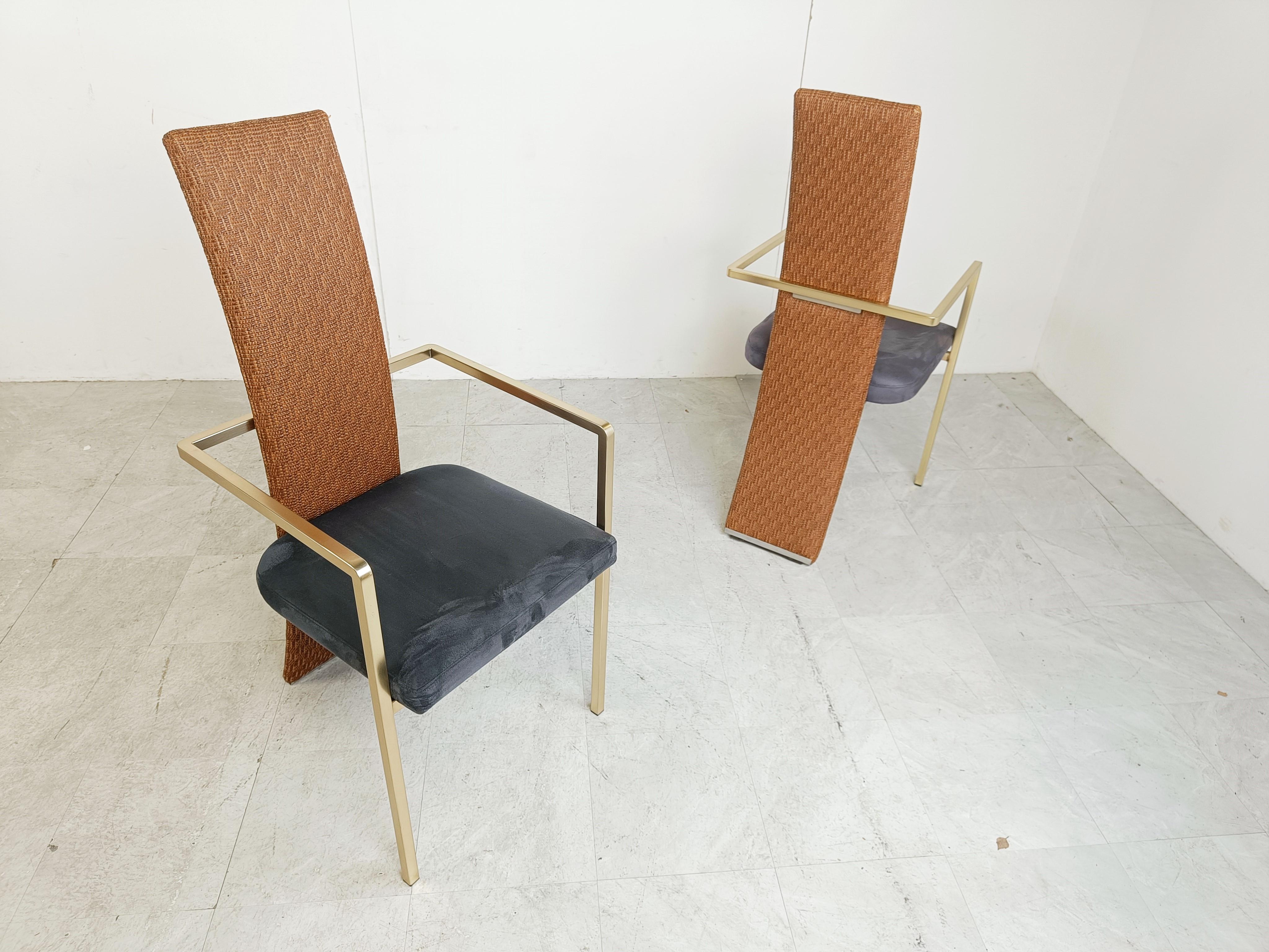 Ensemble de 8 chaises de salle à manger à haut dossier Belgochrom, 1970  en vente 2