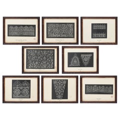 Set of 8 'History of Lace' Lithographs, London, 1902