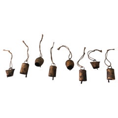 Set of '8' Holiday Gold Festive Brass Christmas Tree Ornaments