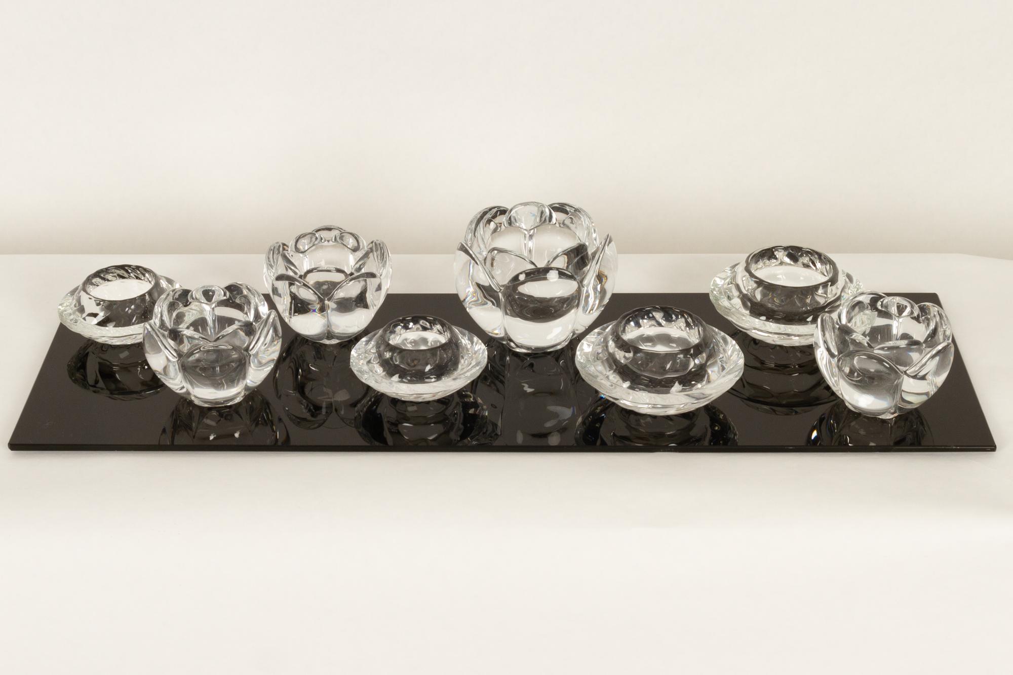 Set of 8 Holmegaard glass candleholders, 1980s
Set of four 