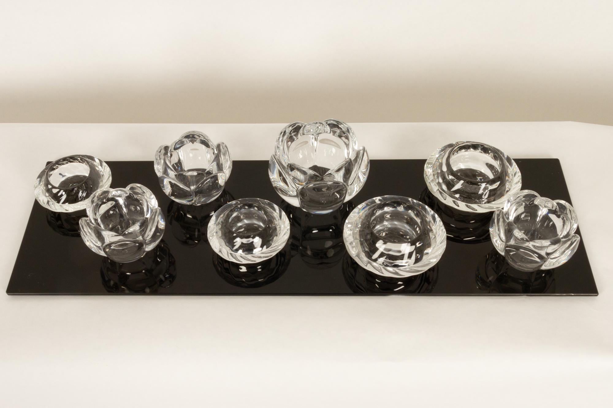 Mid-Century Modern Set of 8 Holmegaard Glass Candleholders, 1980s  For Sale