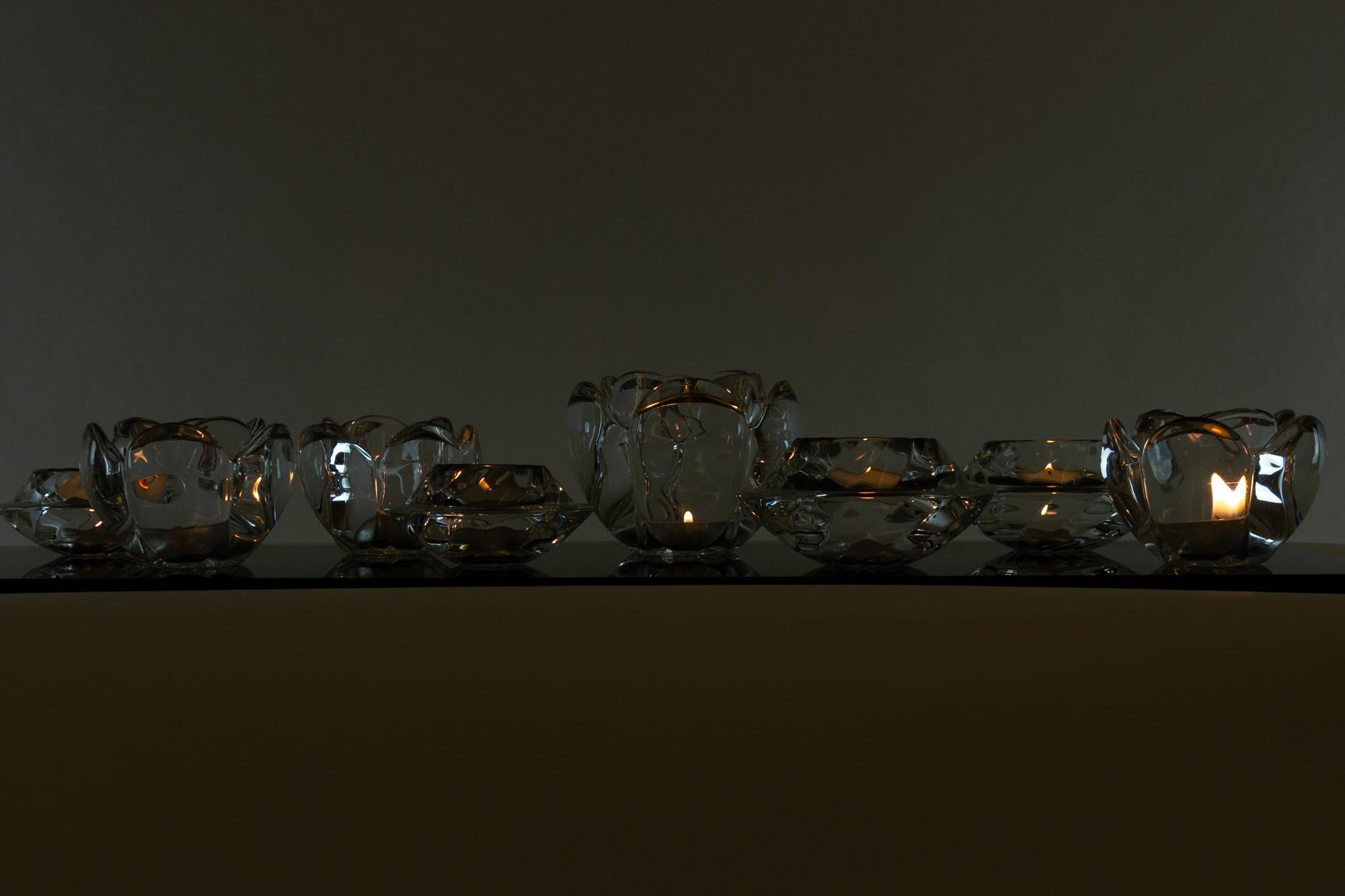 Set of 8 Holmegaard Glass Candleholders, 1980s  For Sale 1