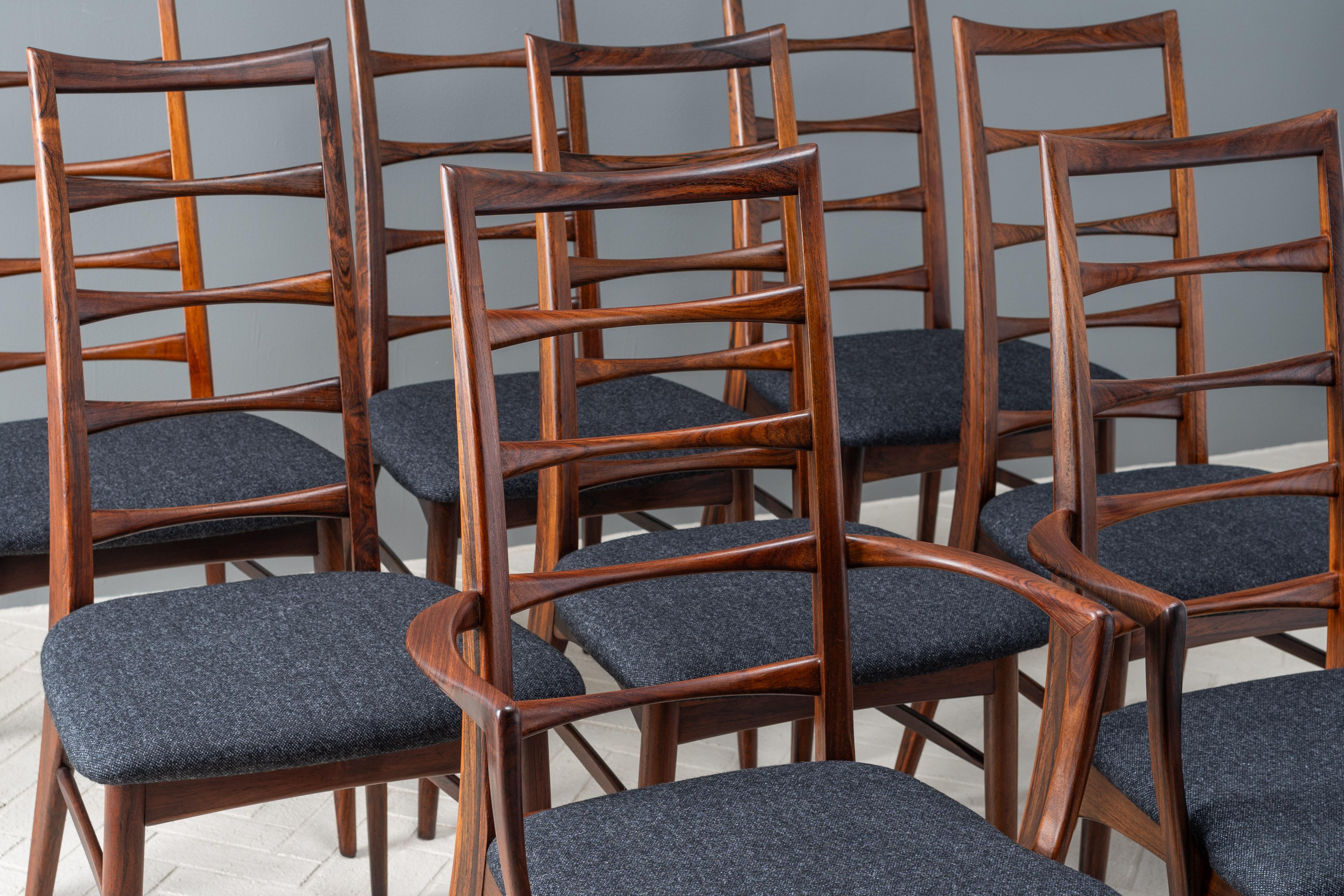 Set of 8 Hornslet Rosewood Dining Chairs In Good Condition In Cambridge, US