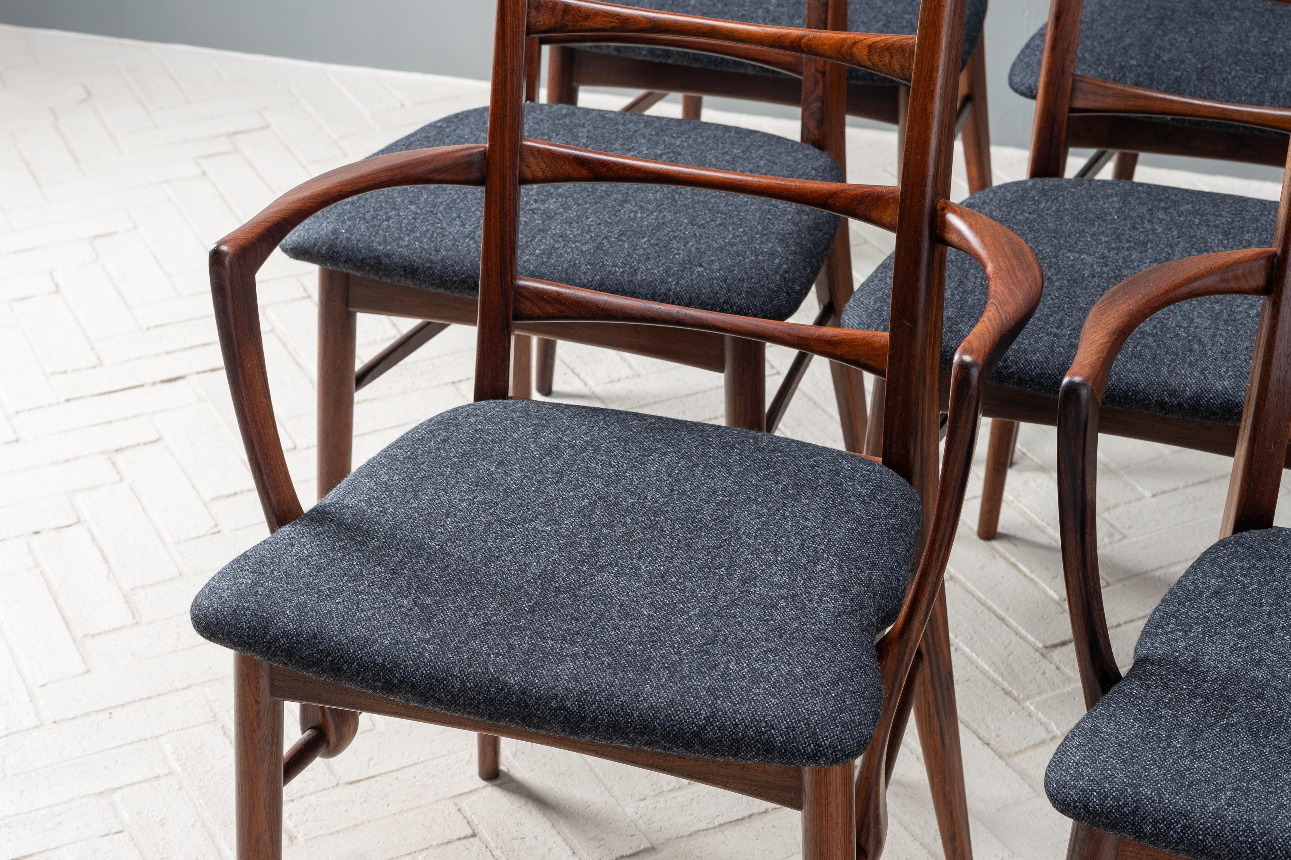 Mid-20th Century Set of 8 Hornslet Rosewood Dining Chairs