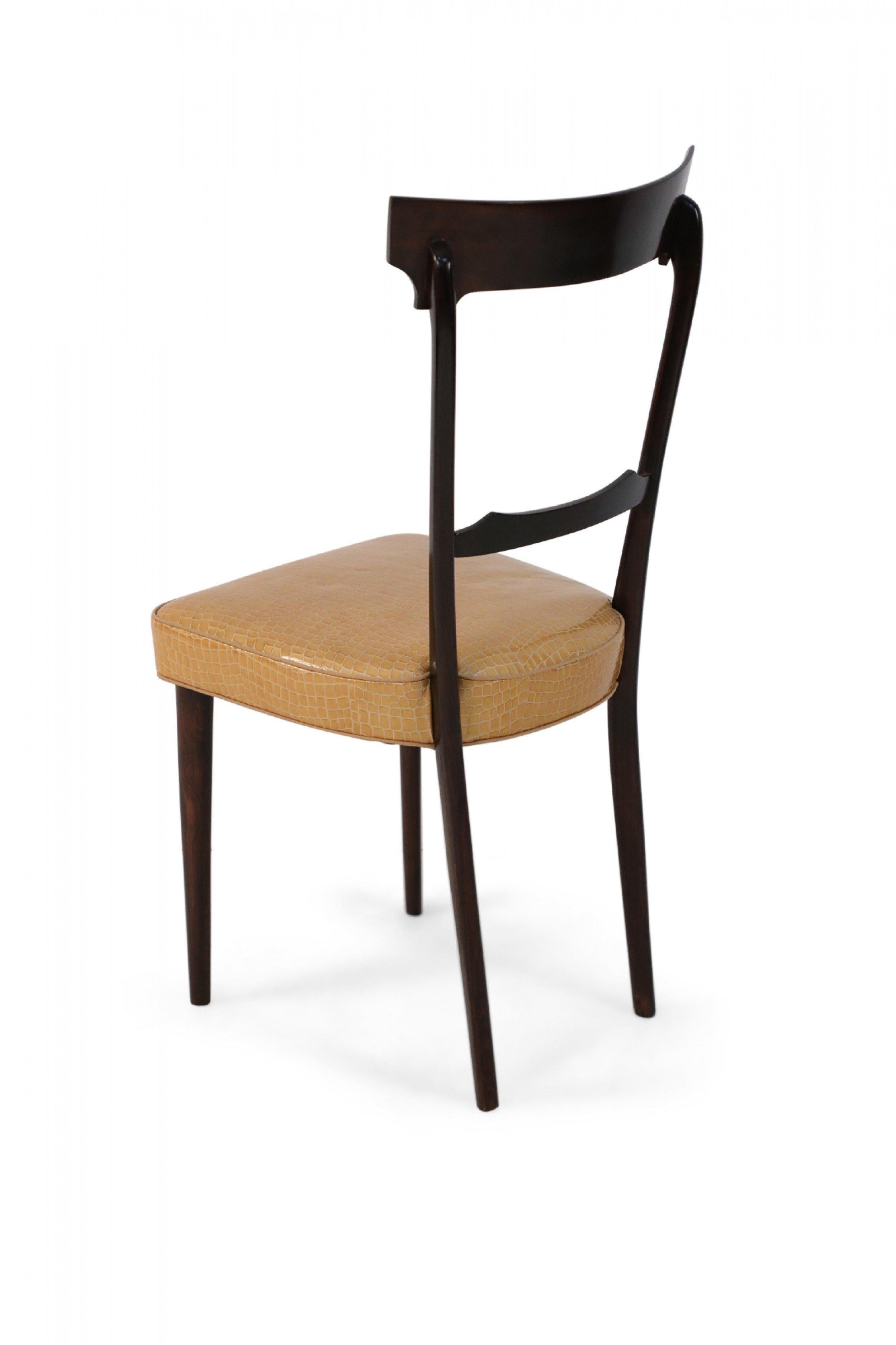 Mid-Century Modern Set of 8 Ico Parisi Italian Mid-Century Mahogany Framed Dining Chairs For Sale