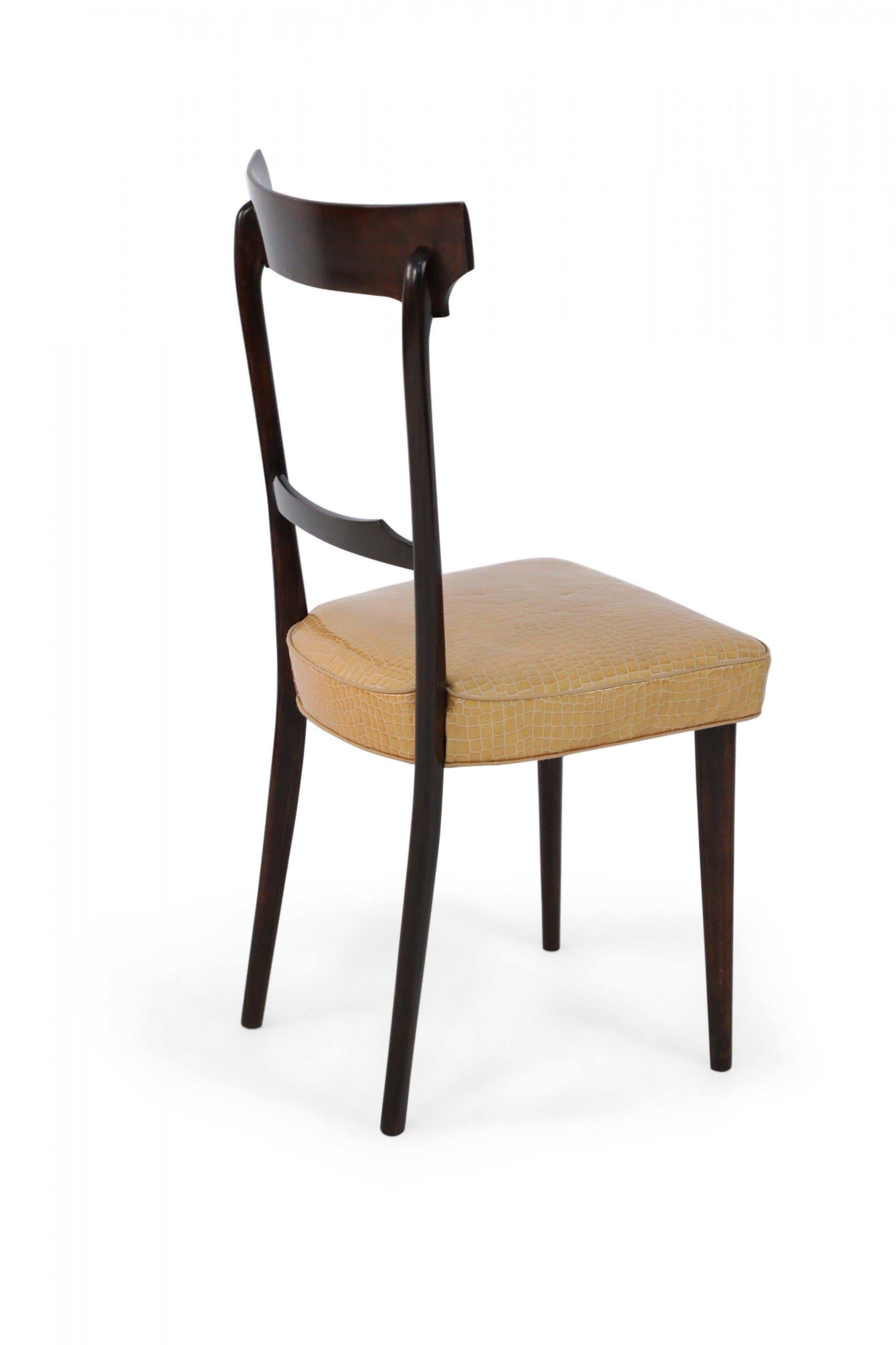 20th Century Set of 8 Ico Parisi Italian Mid-Century Mahogany Framed Dining Chairs For Sale