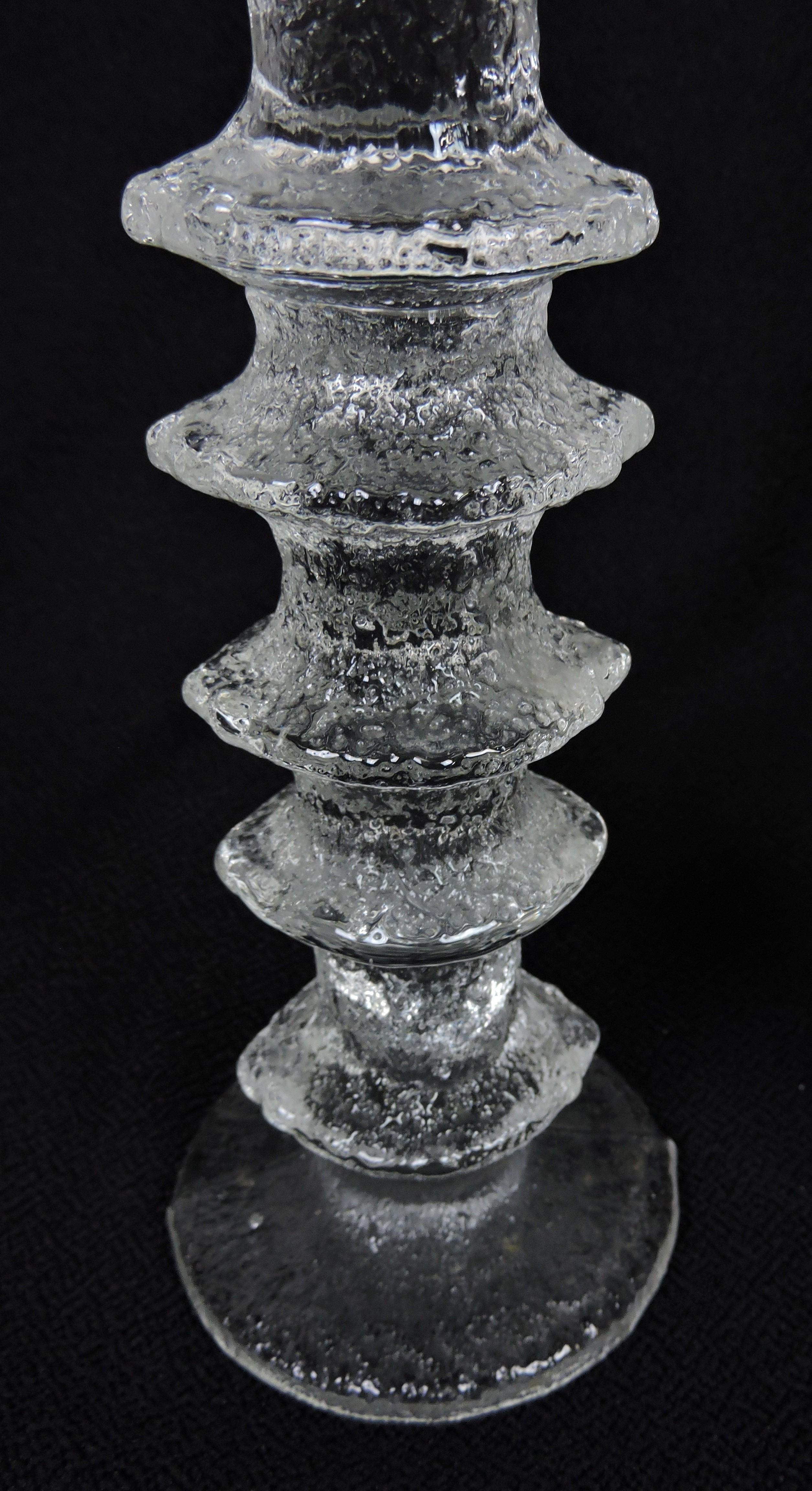 Set of 8 Iittala Festivo Glass Candlesticks by Timo Sarpaneva For Sale at  1stDibs