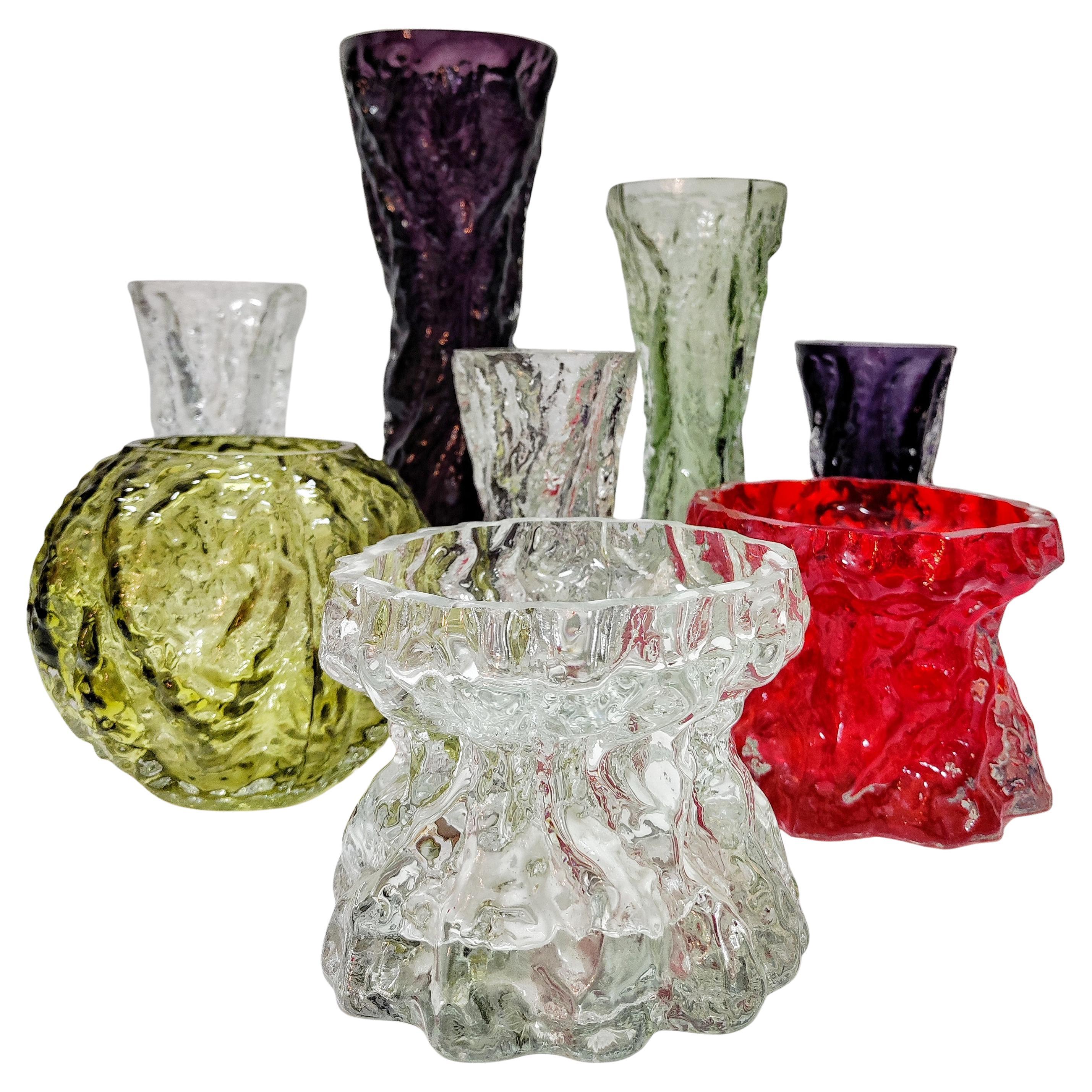 Set di 8 vasi di corteccia d'albero in vetro Ingrid di diverse forme, dimensioni e colori in vendita