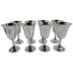 Set of 8 International Lord Saybrook Sterling Silver Goblets