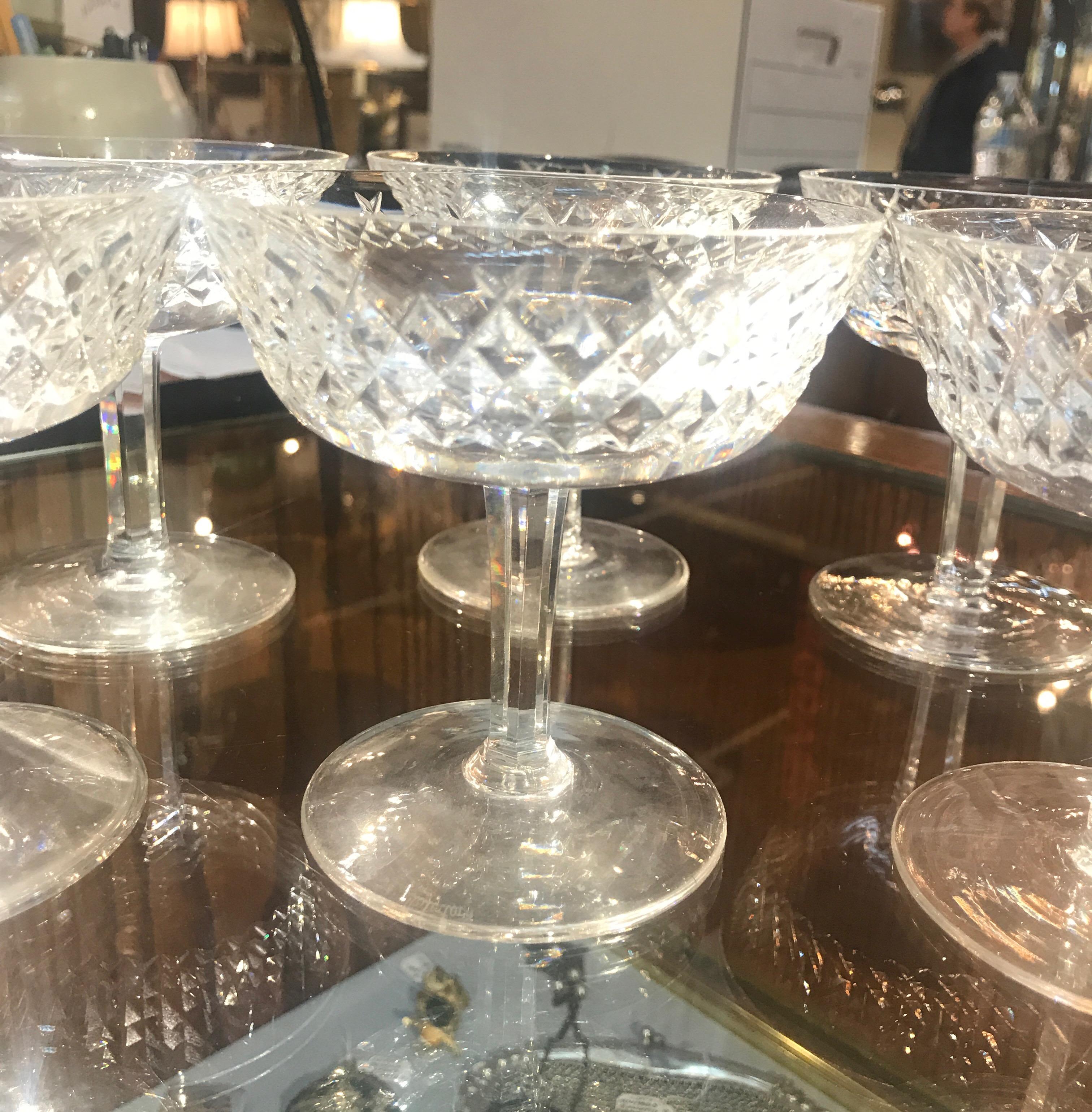 Set of 8 Irish Cut Crystal Champagne Coupes 5