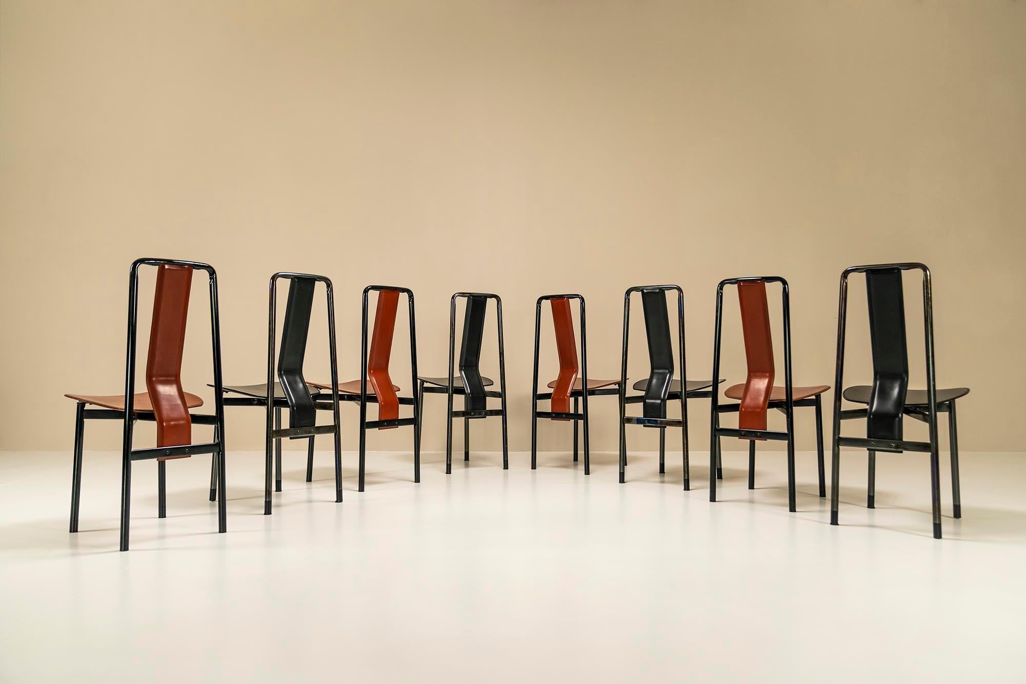 Italian Set of 8 “Irma” Dining Chairs by Achille Castiglioni for Zanotta, Italy 1970s For Sale