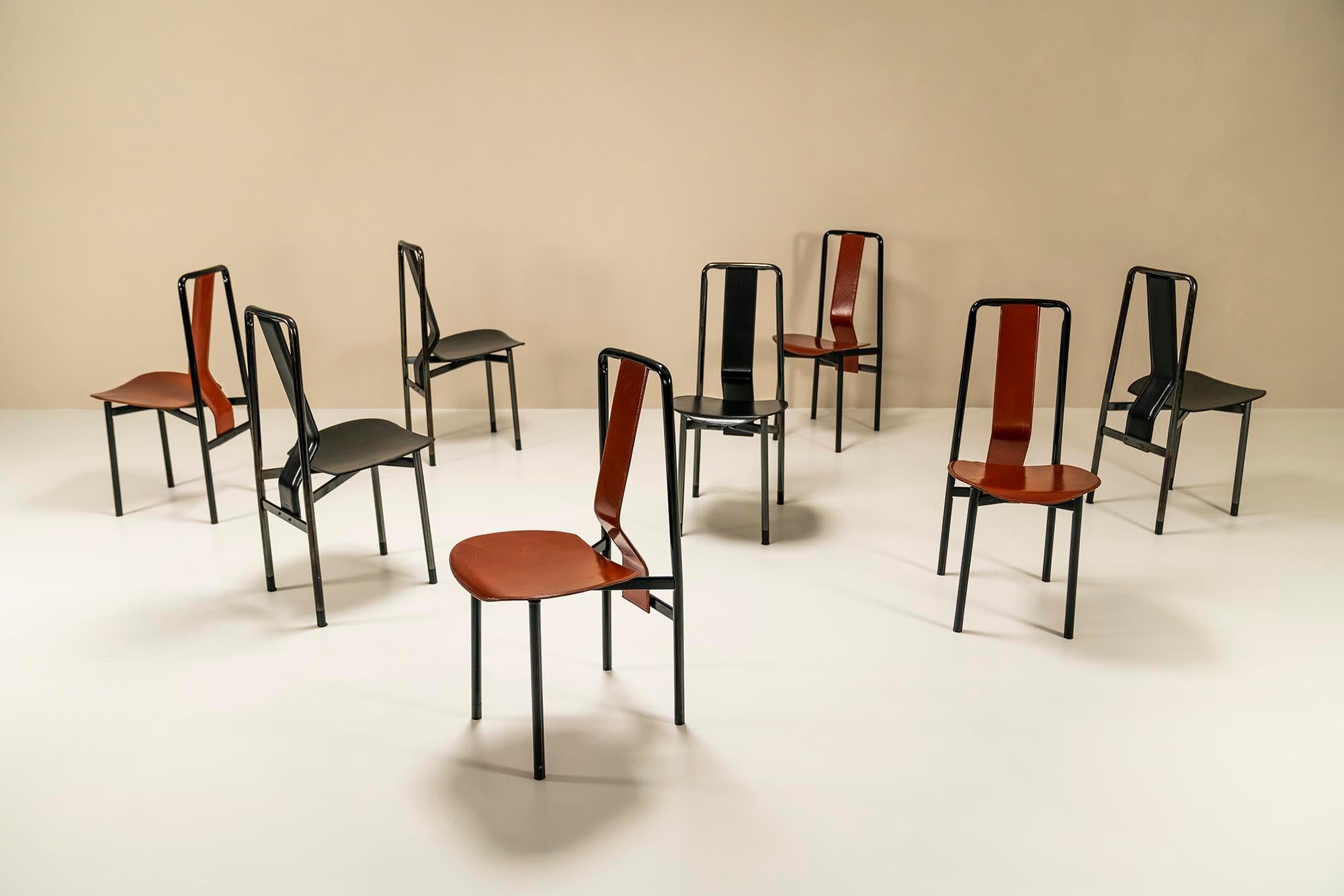 Ensemble de 8 chaises de salle à manger Irma par Achille Castiglioni pour Zanotta, Italie, années 1970 Bon état - En vente à Hellouw, NL