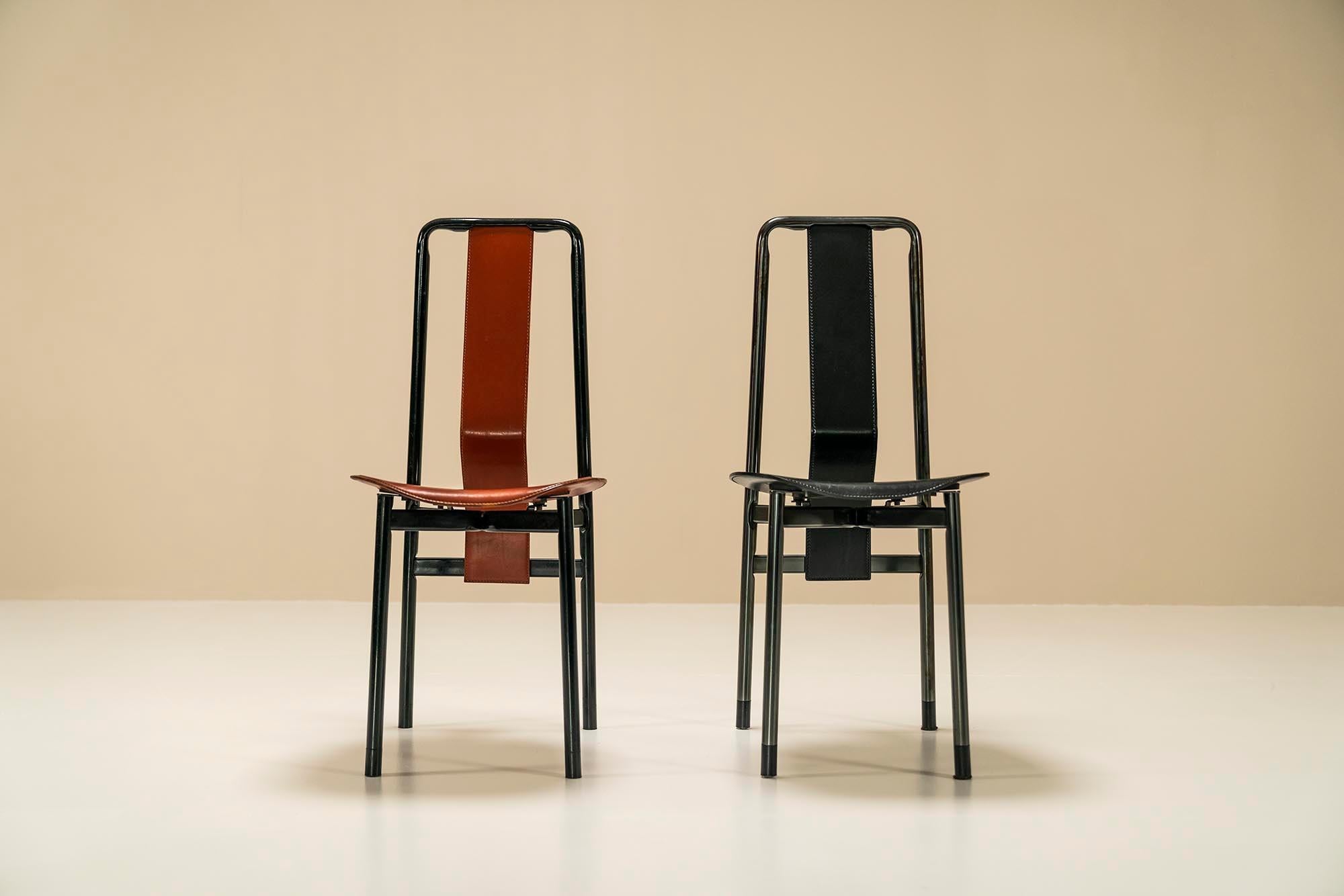 Acier Ensemble de 8 chaises de salle à manger Irma par Achille Castiglioni pour Zanotta, Italie, années 1970 en vente