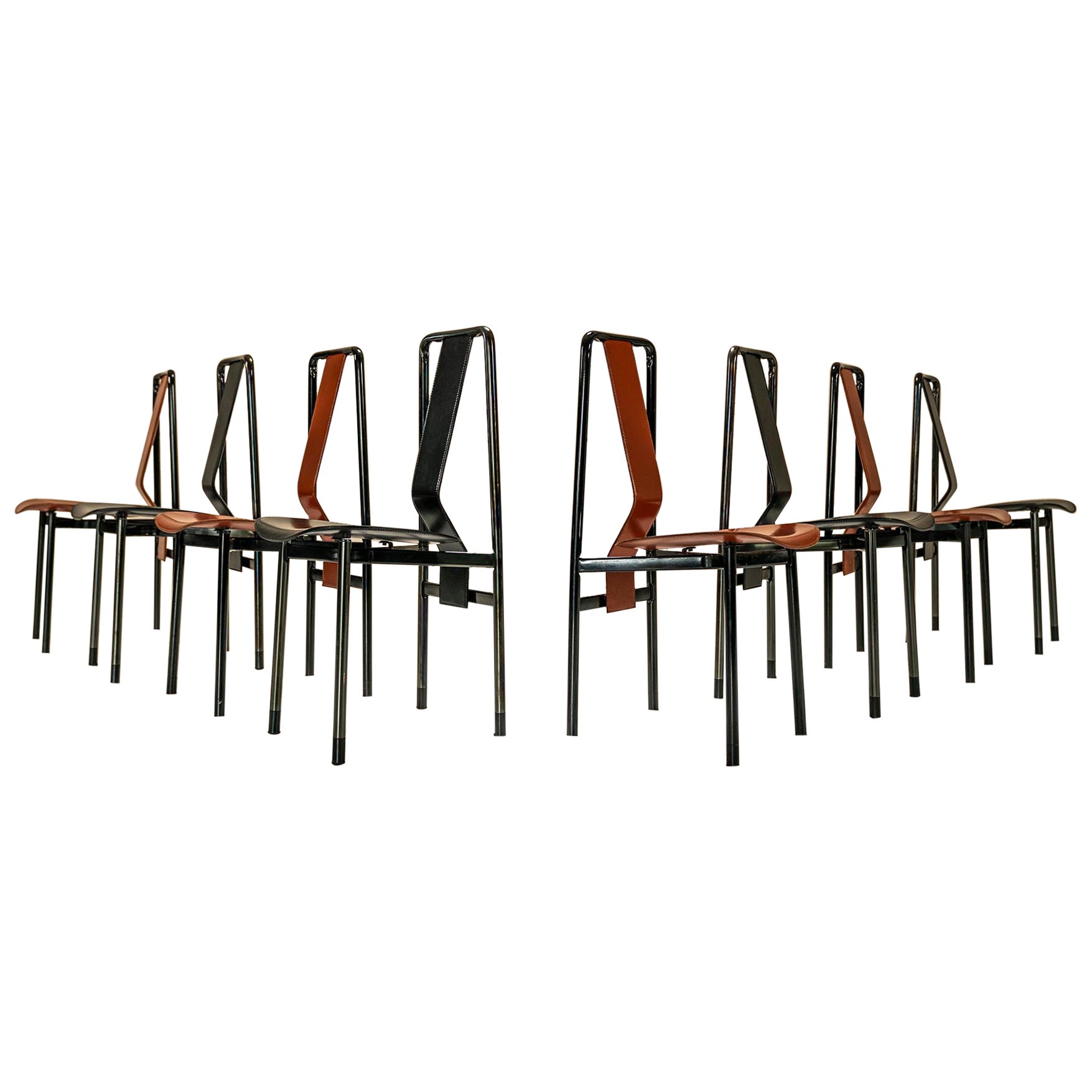Satz von 8 Irma-Esszimmerstühlen von Achille Castiglioni für Zanotta, Italien, 1970er Jahre
