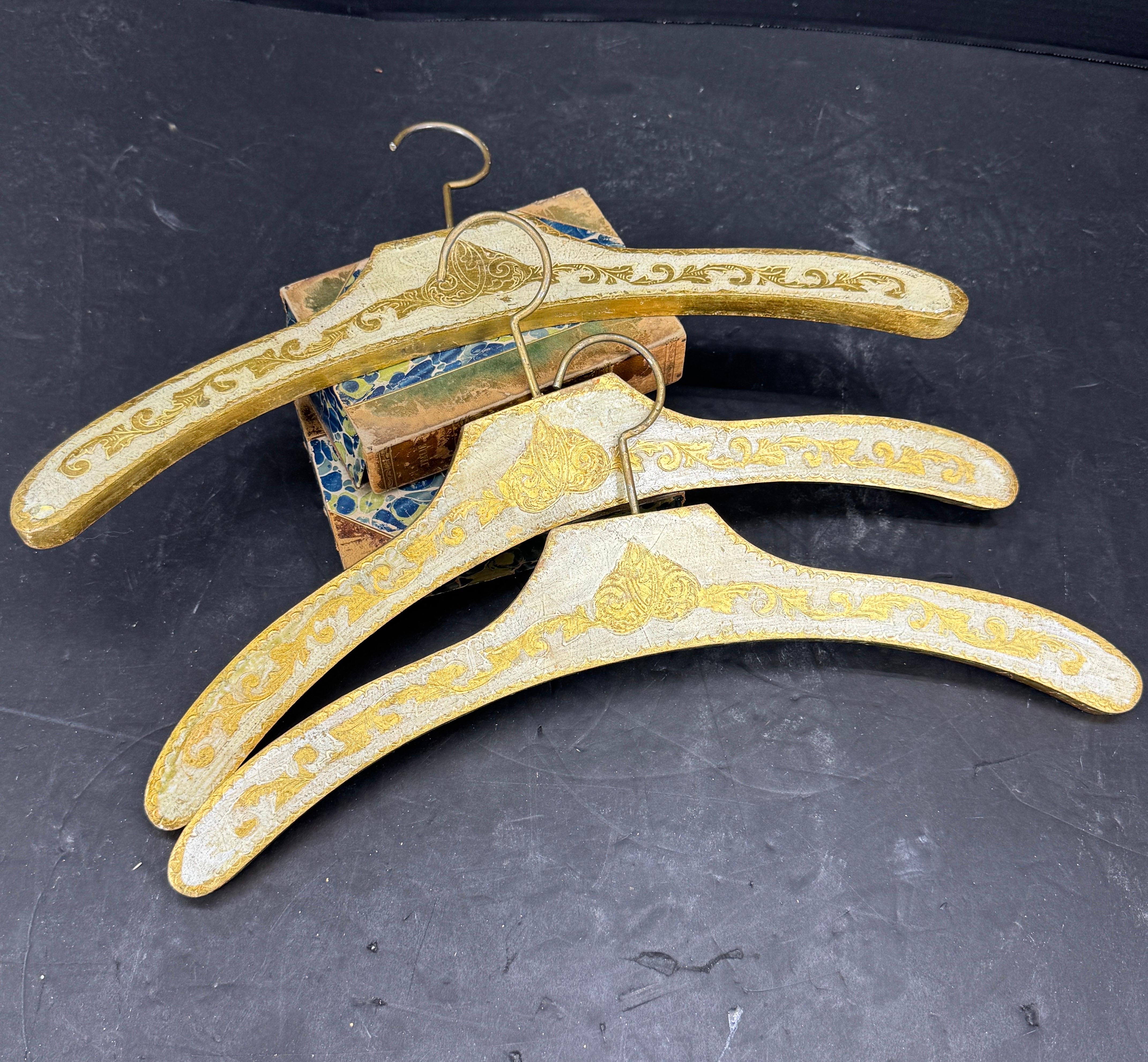 Set of 8 Italian Florentine Gilt Wood Clothing Hangers For Sale 13