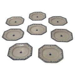 Set di 8 piatti ottagonali in ceramica italiana dipinti a mano da Gumps
