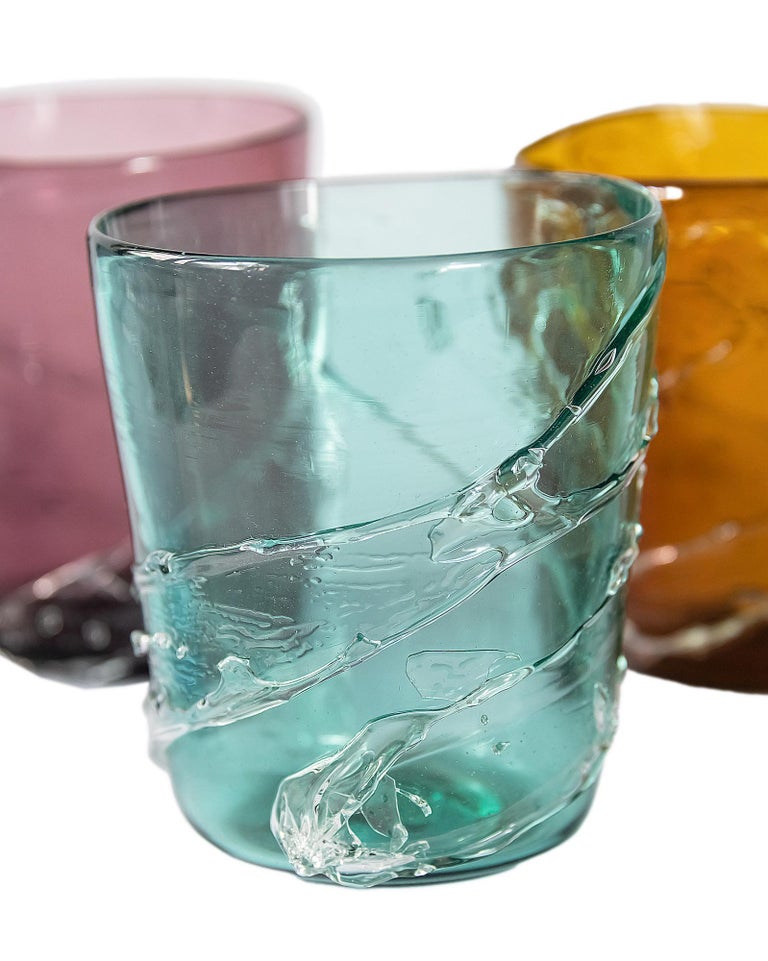Set of 8 Italian Handmade Murano Glasses For Sale at 1stDibs
