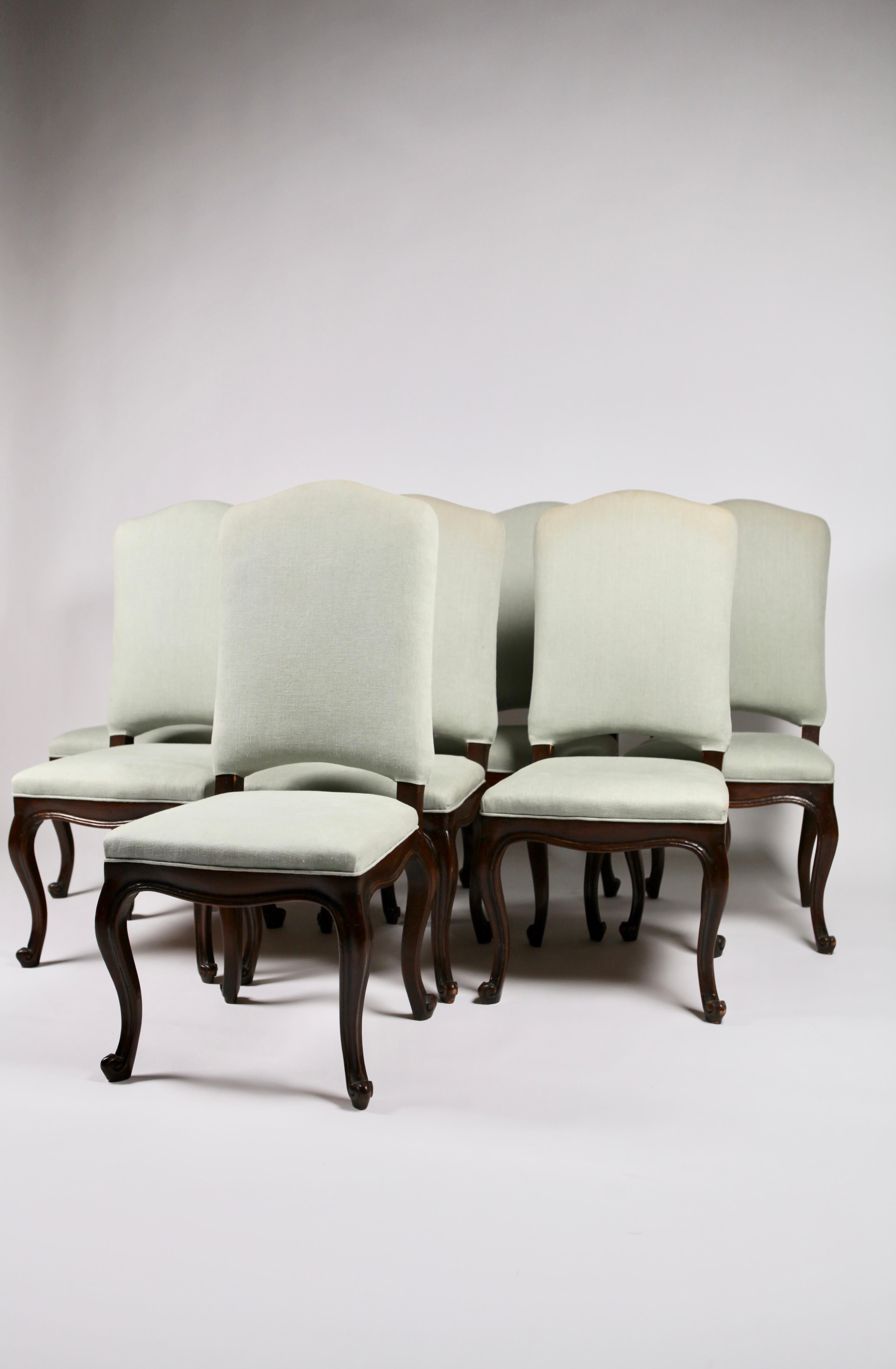 Set of 8 Italian Louis XV Style Dining Chairs, 19th Century In Good Condition In Berlin, DE