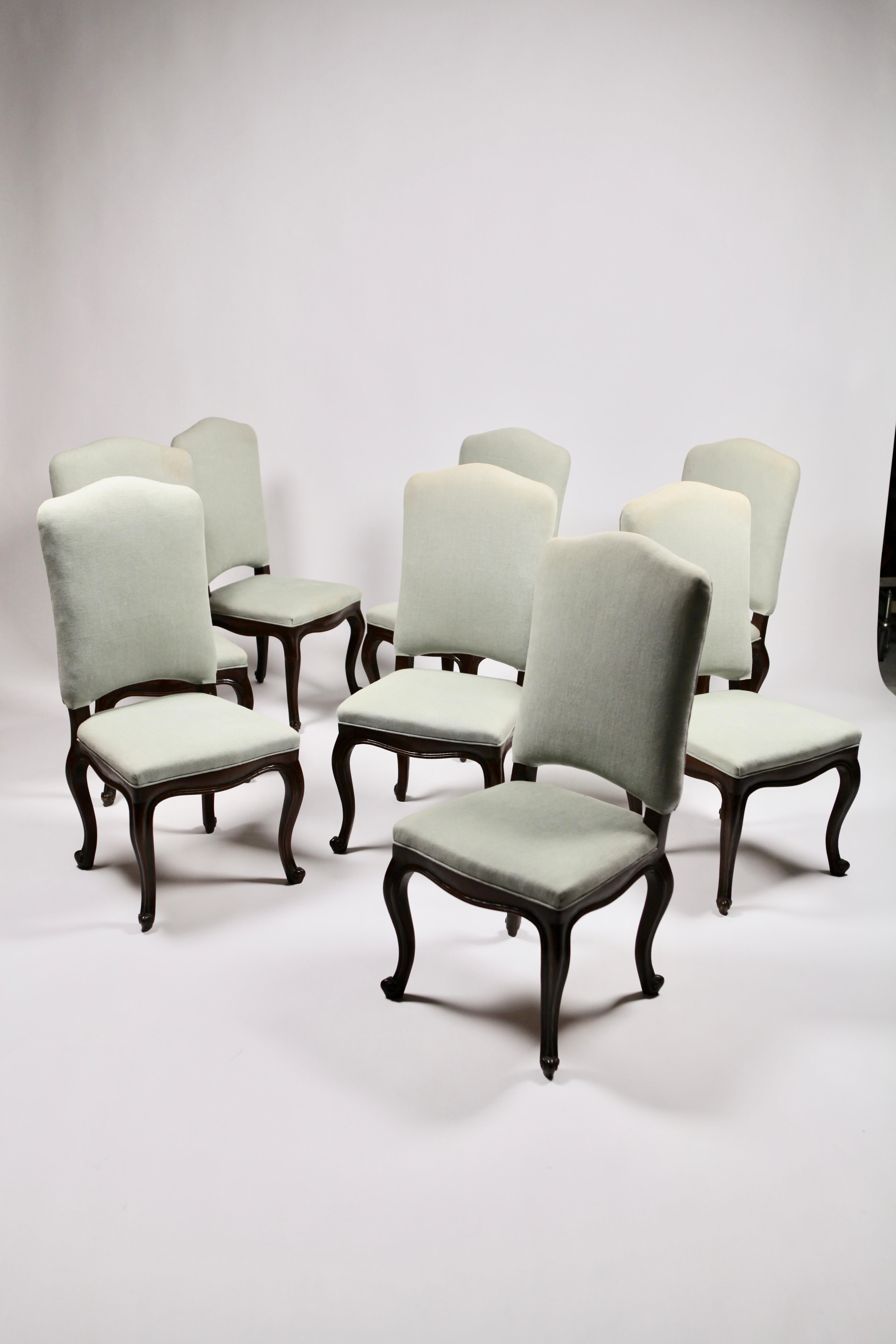 Set of 8 Italian Louis XV Style Dining Chairs, 19th Century 1