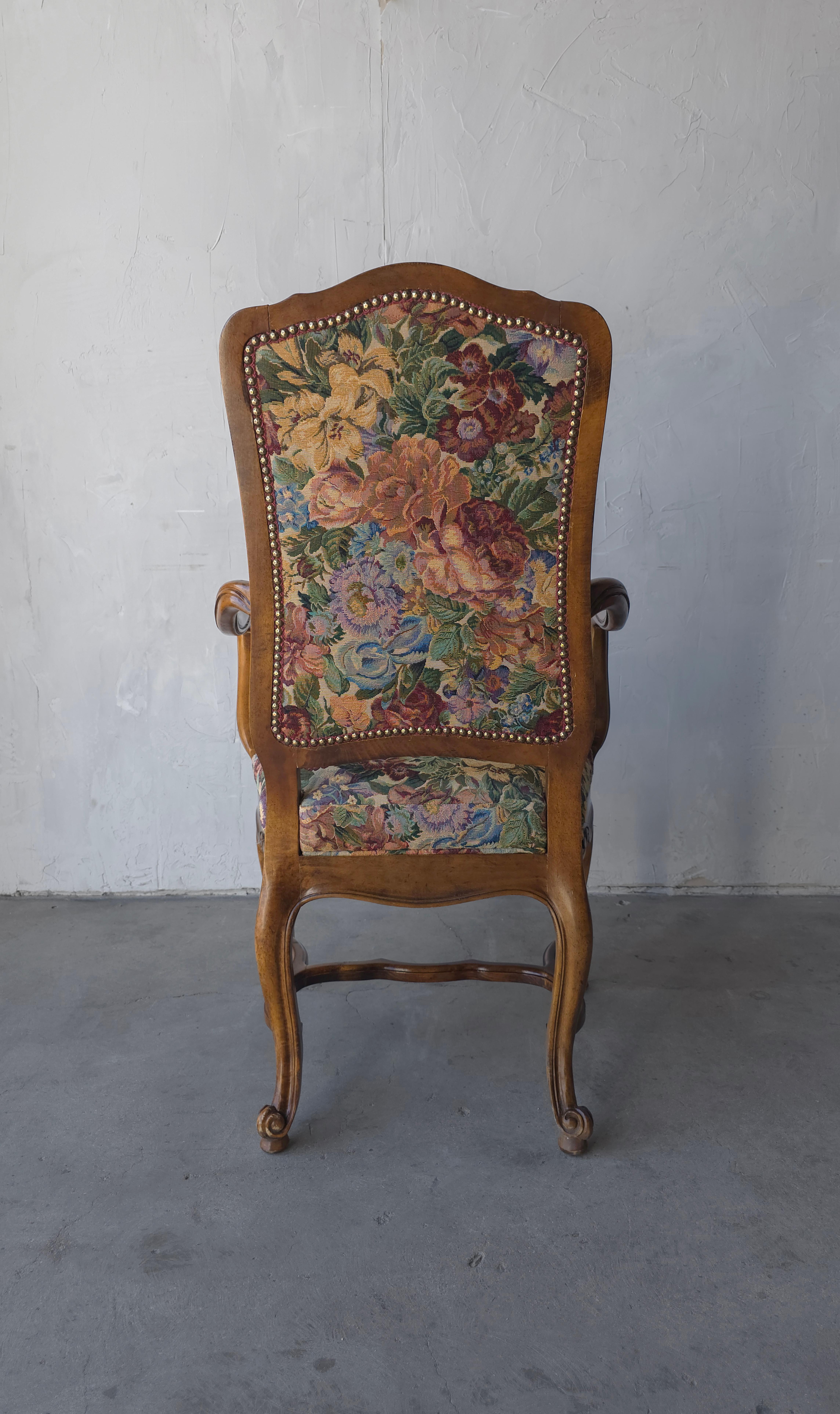 Set of 8 Italian Louis XV Style Tapestry Dining Chairs For Sale 7