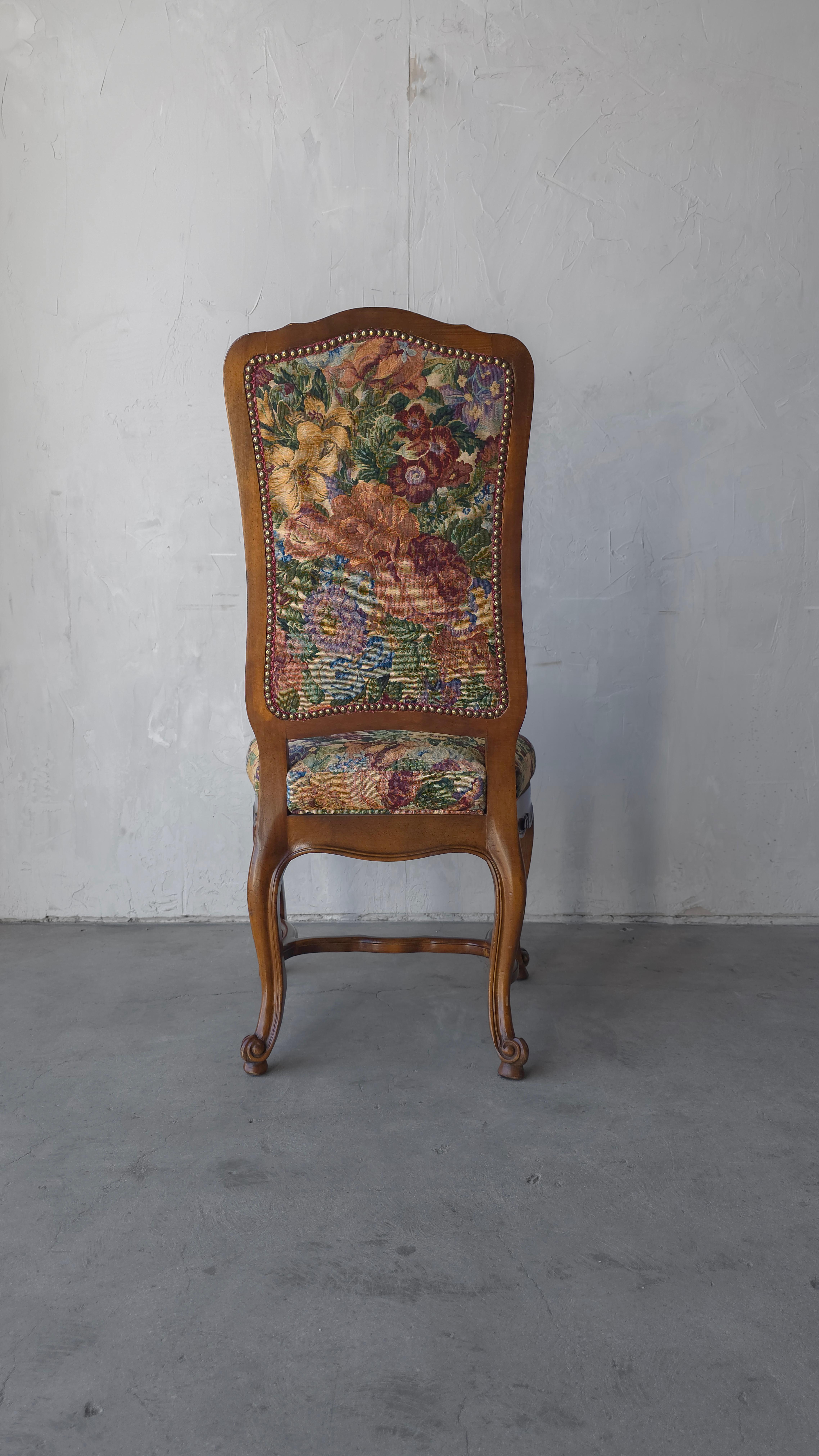 Set of 8 Italian Louis XV Style Tapestry Dining Chairs For Sale 10