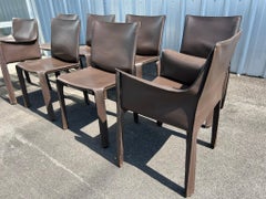 Set of 8 Italian Mario Bellini "CAB" Dining Chairs for Cassina
