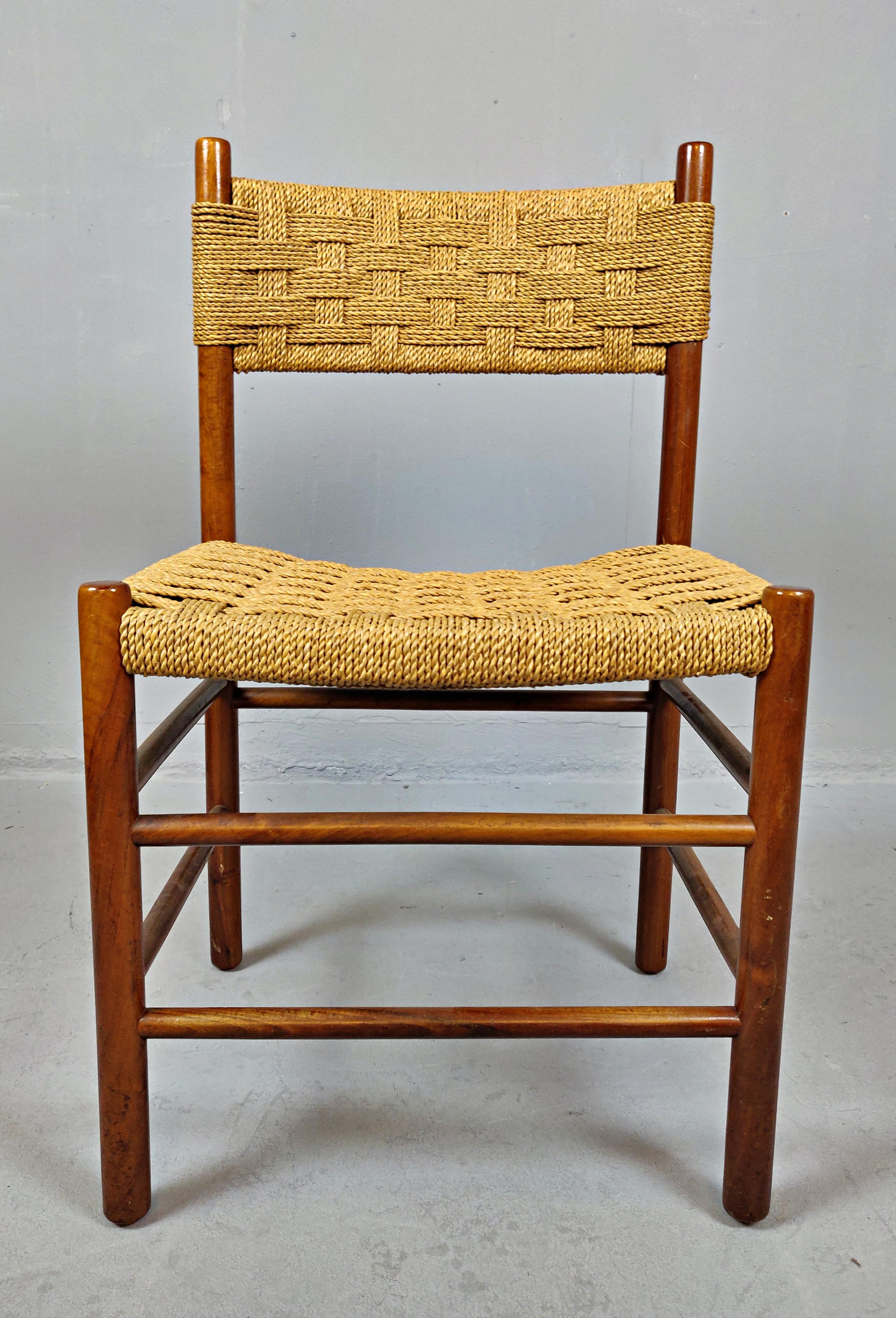 Set of 8 Italian Midcentury Rope Chair In Good Condition In Brussels, BE