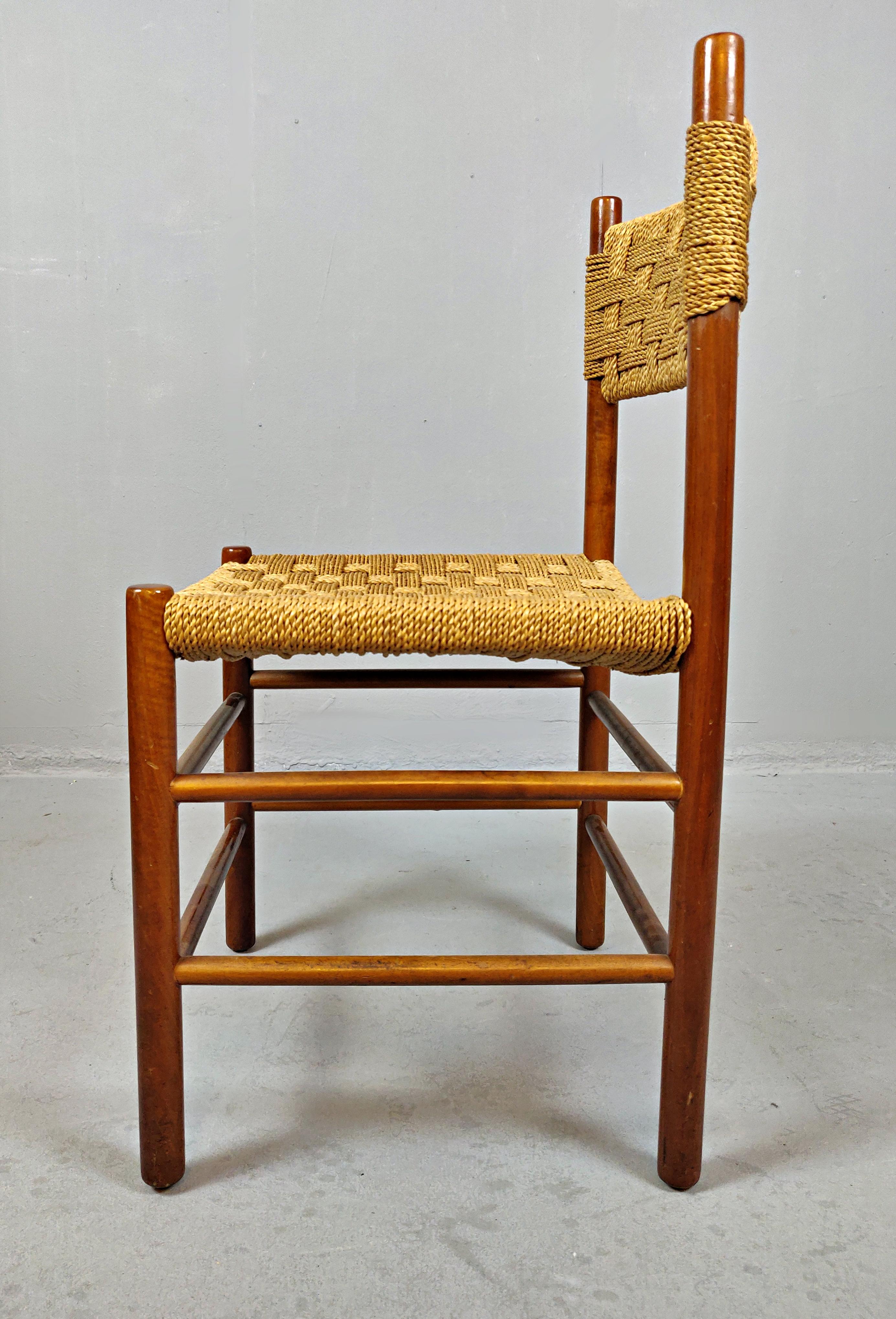 20th Century Set of 8 Italian Midcentury Rope Chair