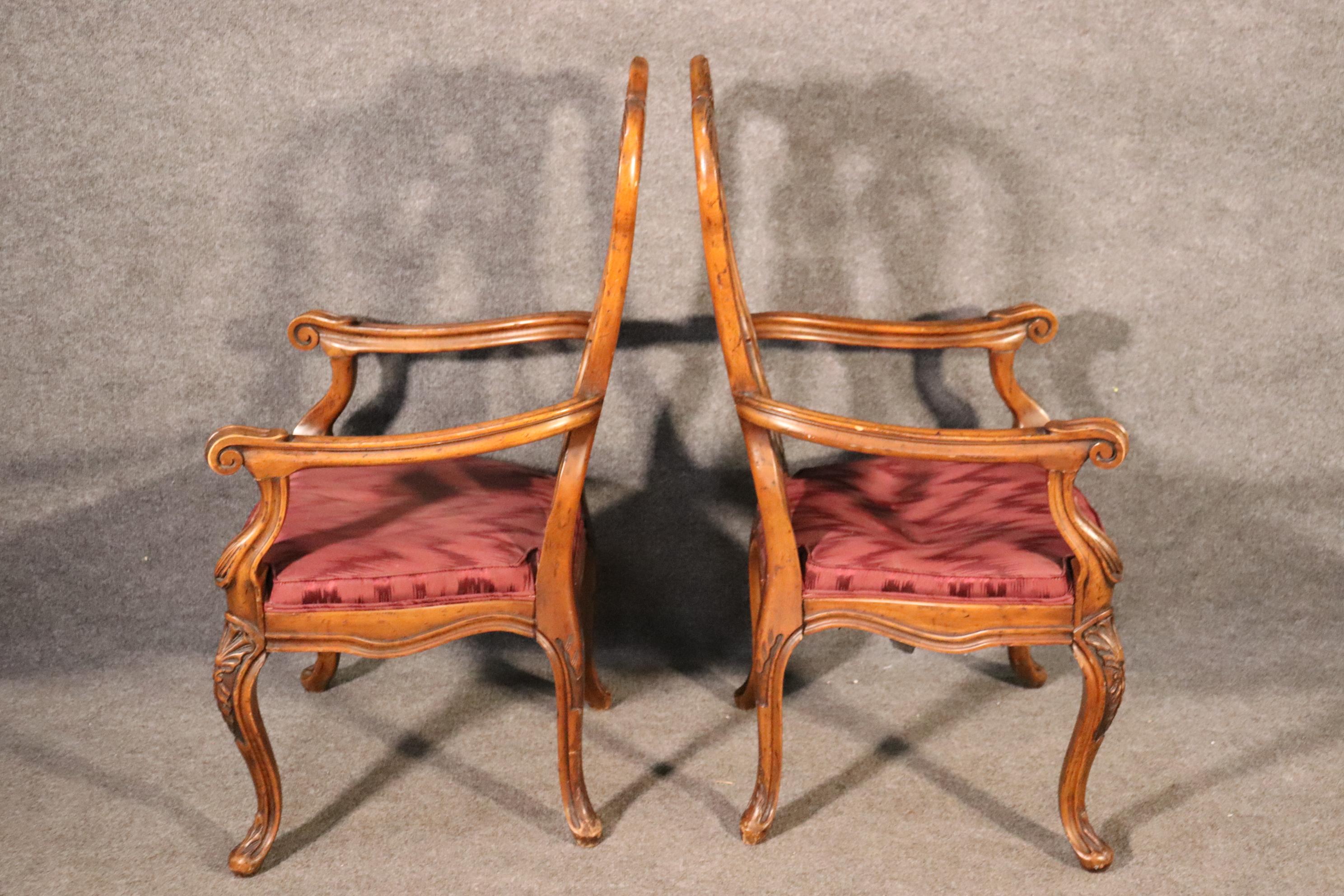 Set of 8 Italian Provincial Style Walnut Dining Chairs, C1950 7