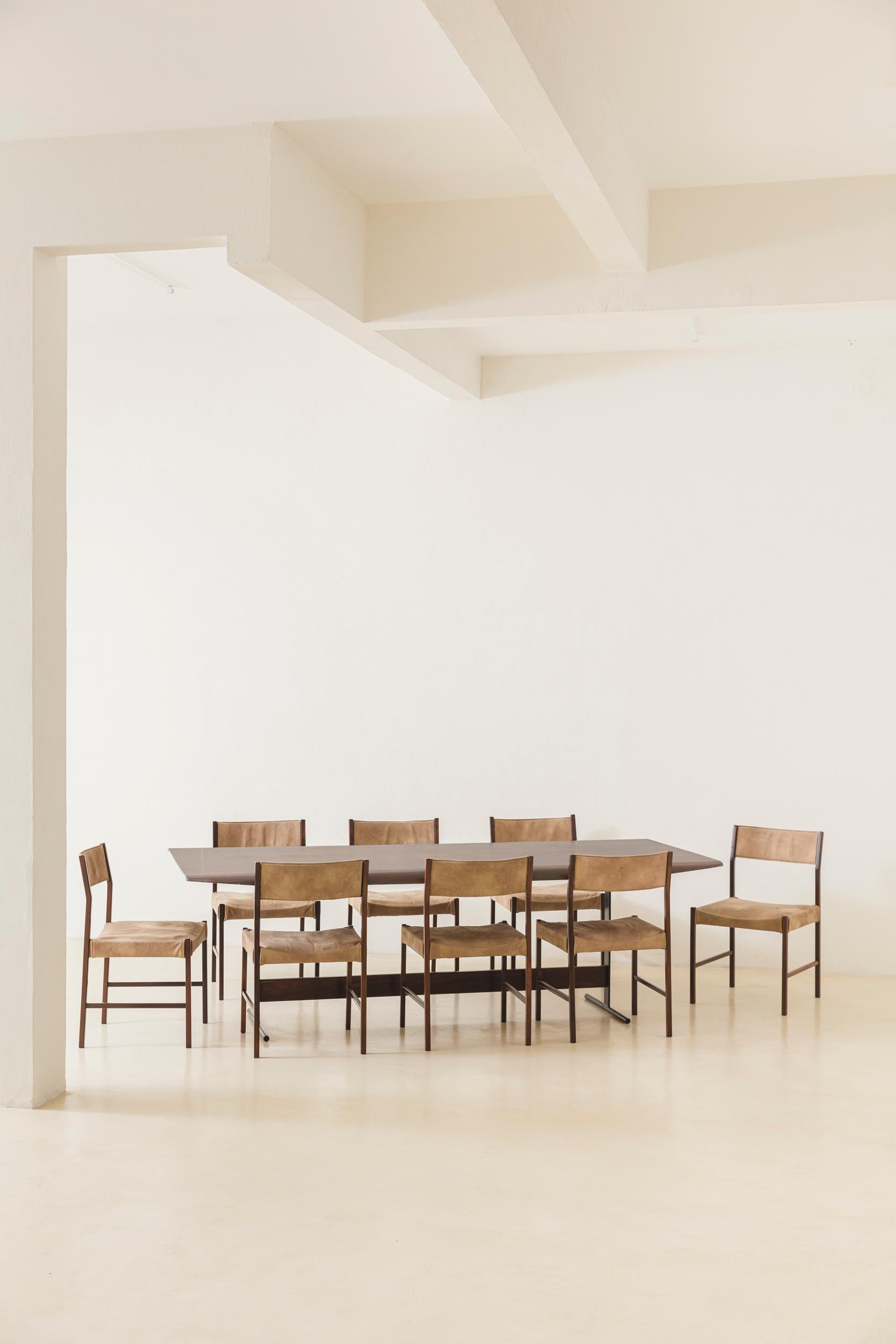 Set of 10 Itamaraty Dining Chairs by Brazilian Designer Jorge Zalszupin, 1959 For Sale 1