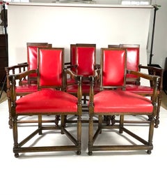 Set of 8 Jacobean Style Dining Armchairs by Dennis and Leen