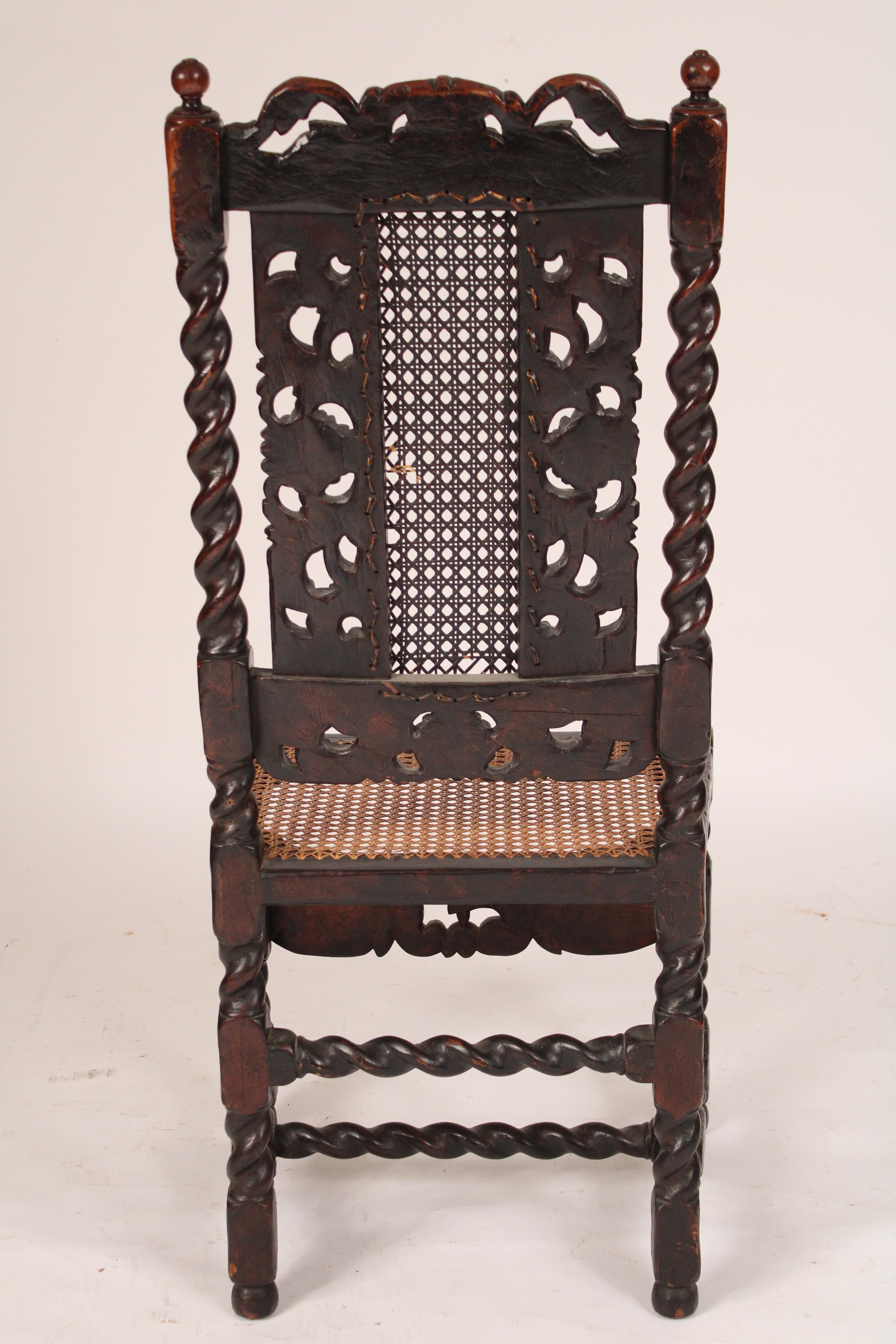 English Set of 8 Jacobean Style Dining Room Chairs