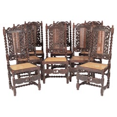 Juego de 8 Sillas de Comedor de Estilo Jacobeo