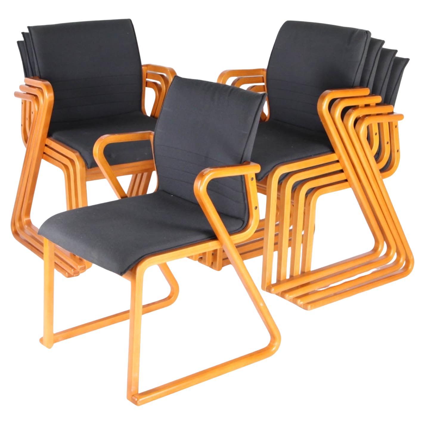 Set di 8 poltrone da pranzo giapponesi in vendita