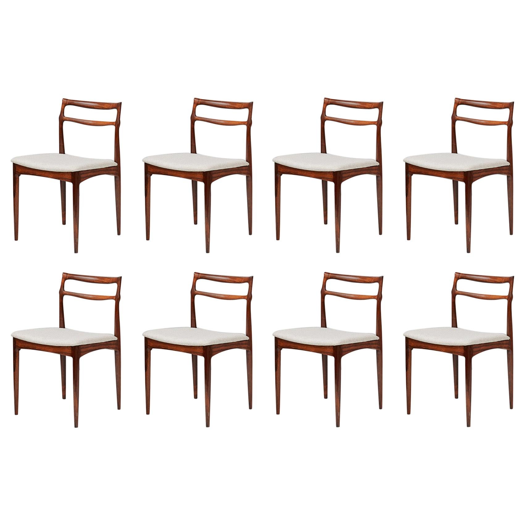 Set of 8 Johannes Andersen Rosewood Dining Chairs, 1960s