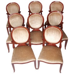 Set of 8 "John Widdicomb" Signed Round Back Upholstered Chairs
