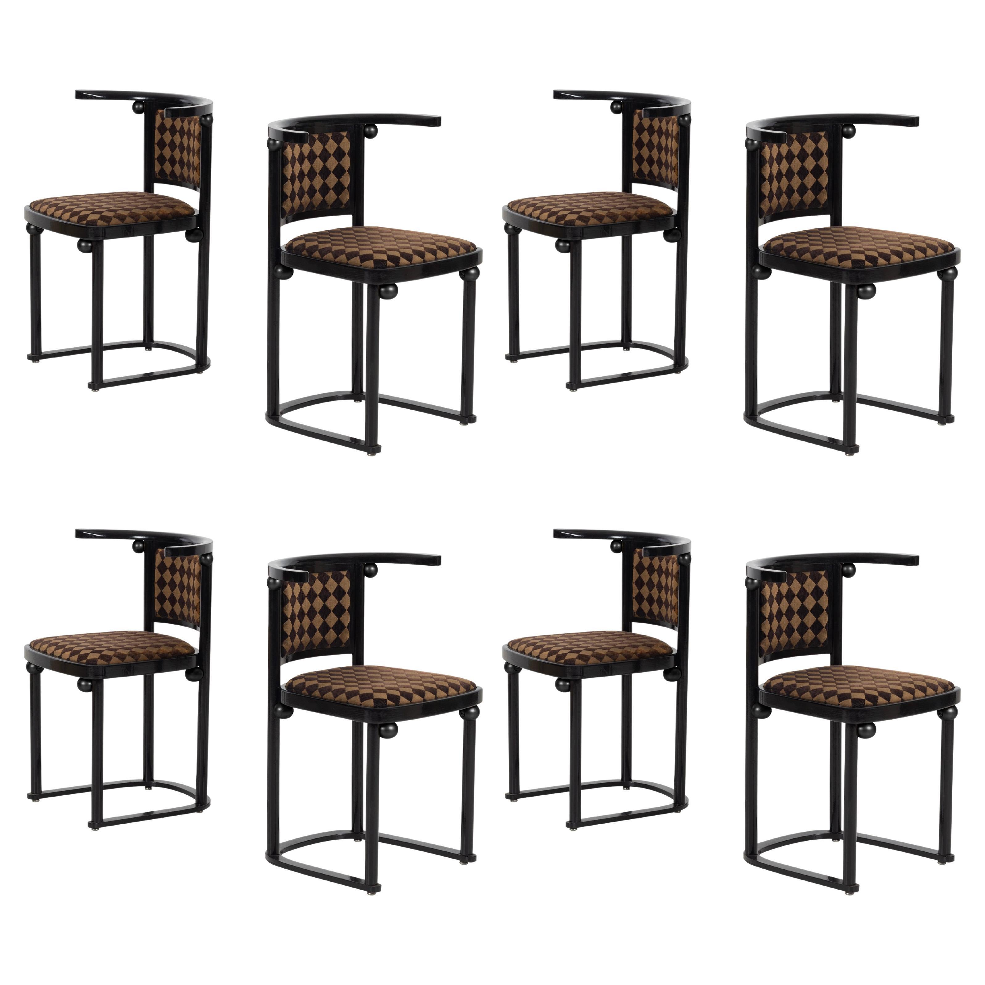 Set of 8 Josef Hoffmann Fledermaus Dining Chairs