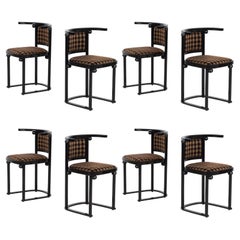 Set of 8 Josef Hoffmann Fledermaus Dining Chairs