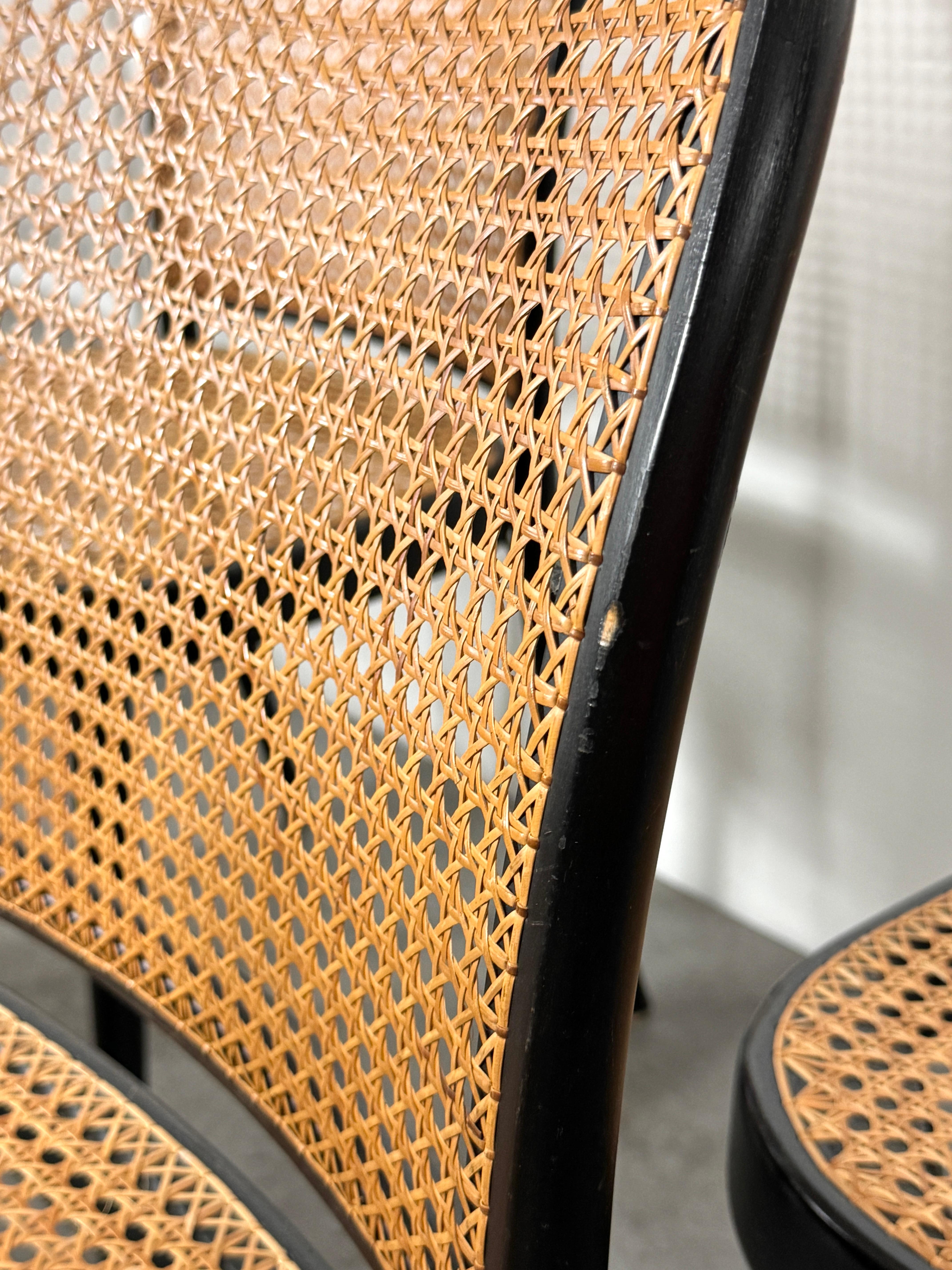 Set of 8 Josef Hoffmann Bentwood Cane Prague Dining Chairs for Stendig 1960s 4