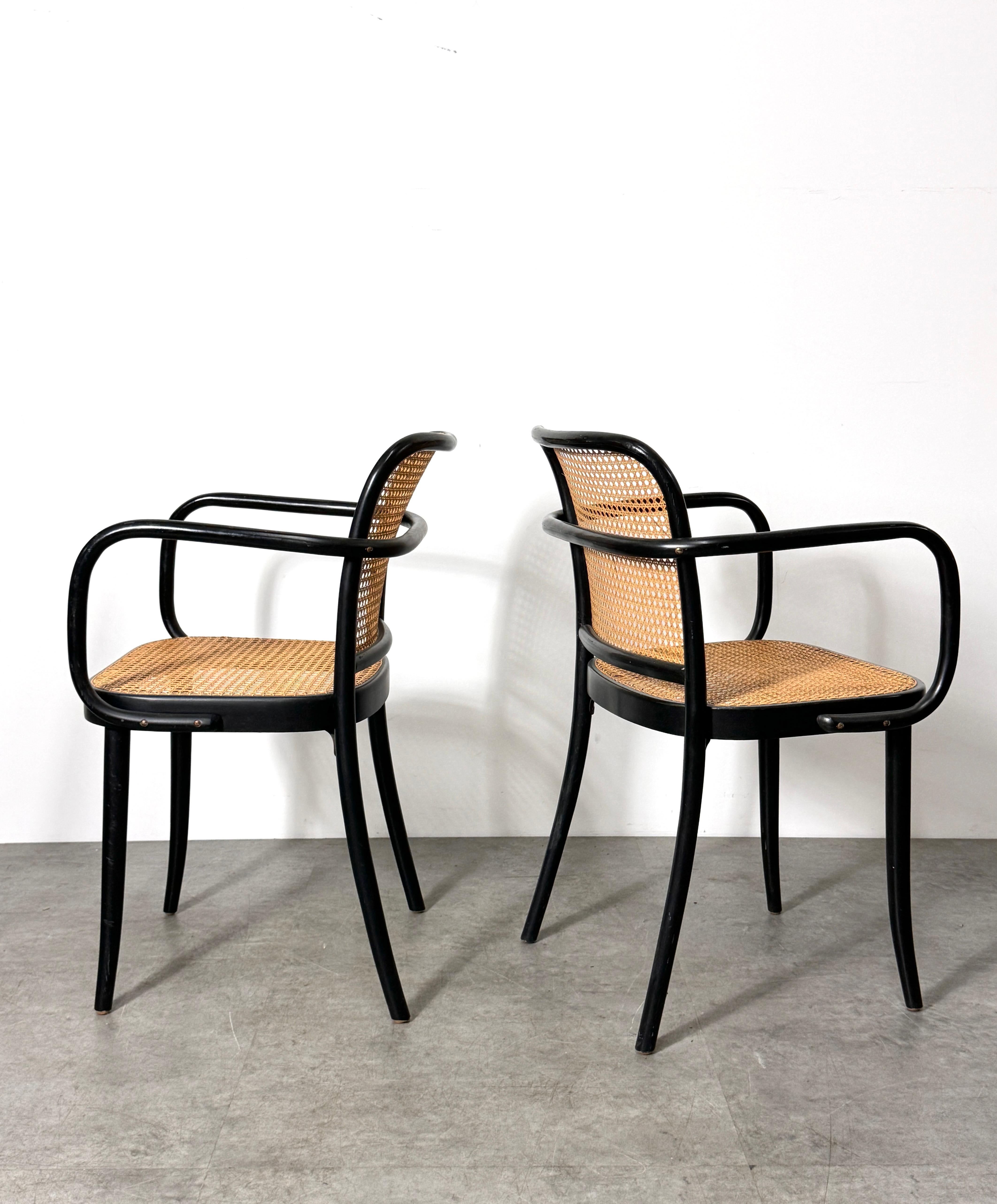 Mid-20th Century Set of 8 Josef Hoffmann Bentwood Cane Prague Dining Chairs for Stendig 1960s
