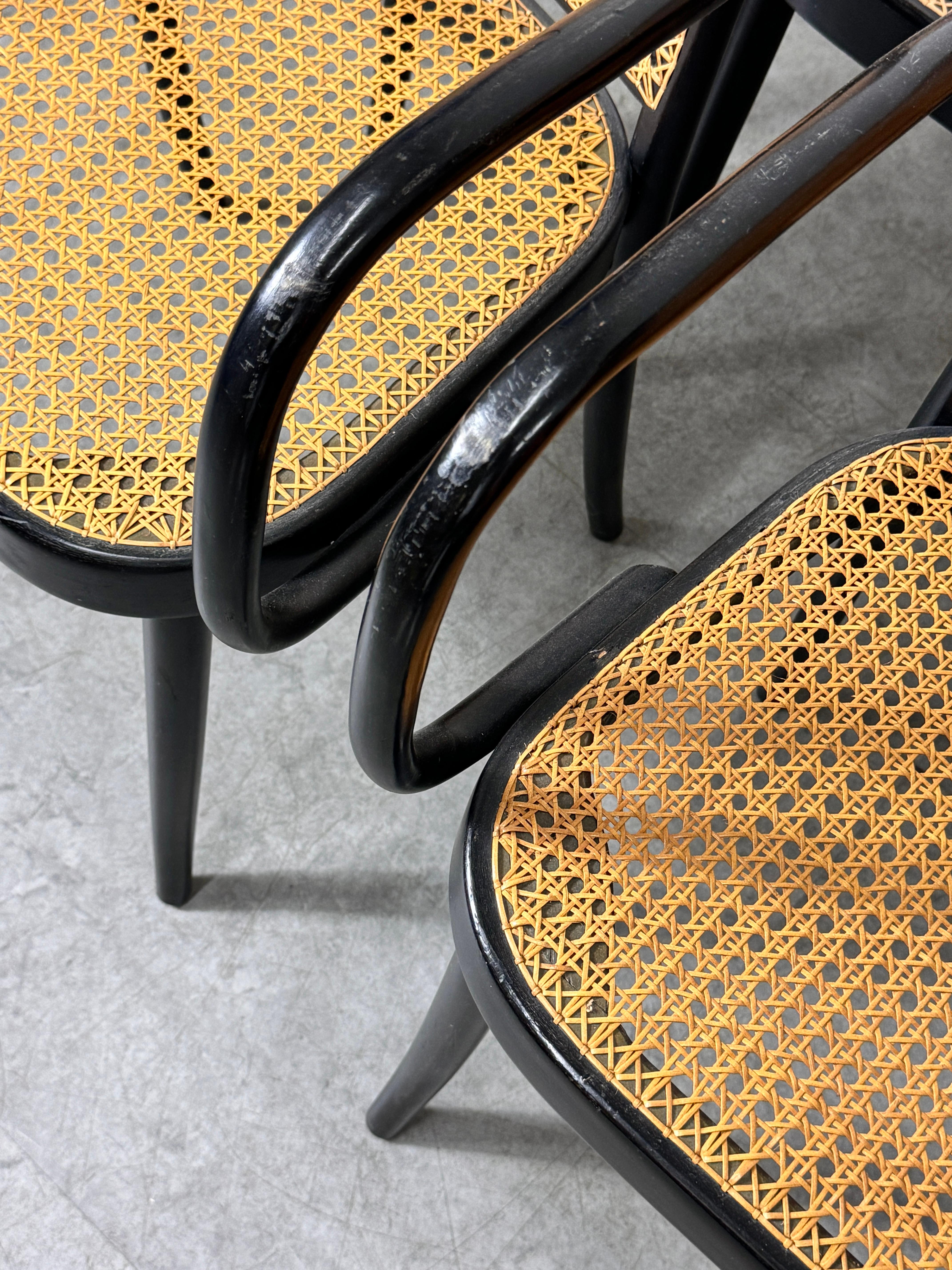 Set of 8 Josef Hoffmann Bentwood Cane Prague Dining Chairs for Stendig 1960s 3