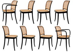 Set of 8 Josef Hoffmann Bentwood Cane Prague Dining Chairs for Stendig 1960s