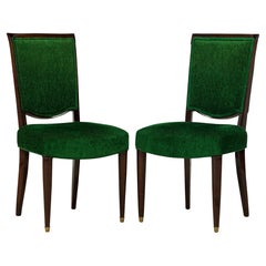 Set di 8 sedie da pranzo e laterali in tessuto francese Artful Green di Jules Leleu