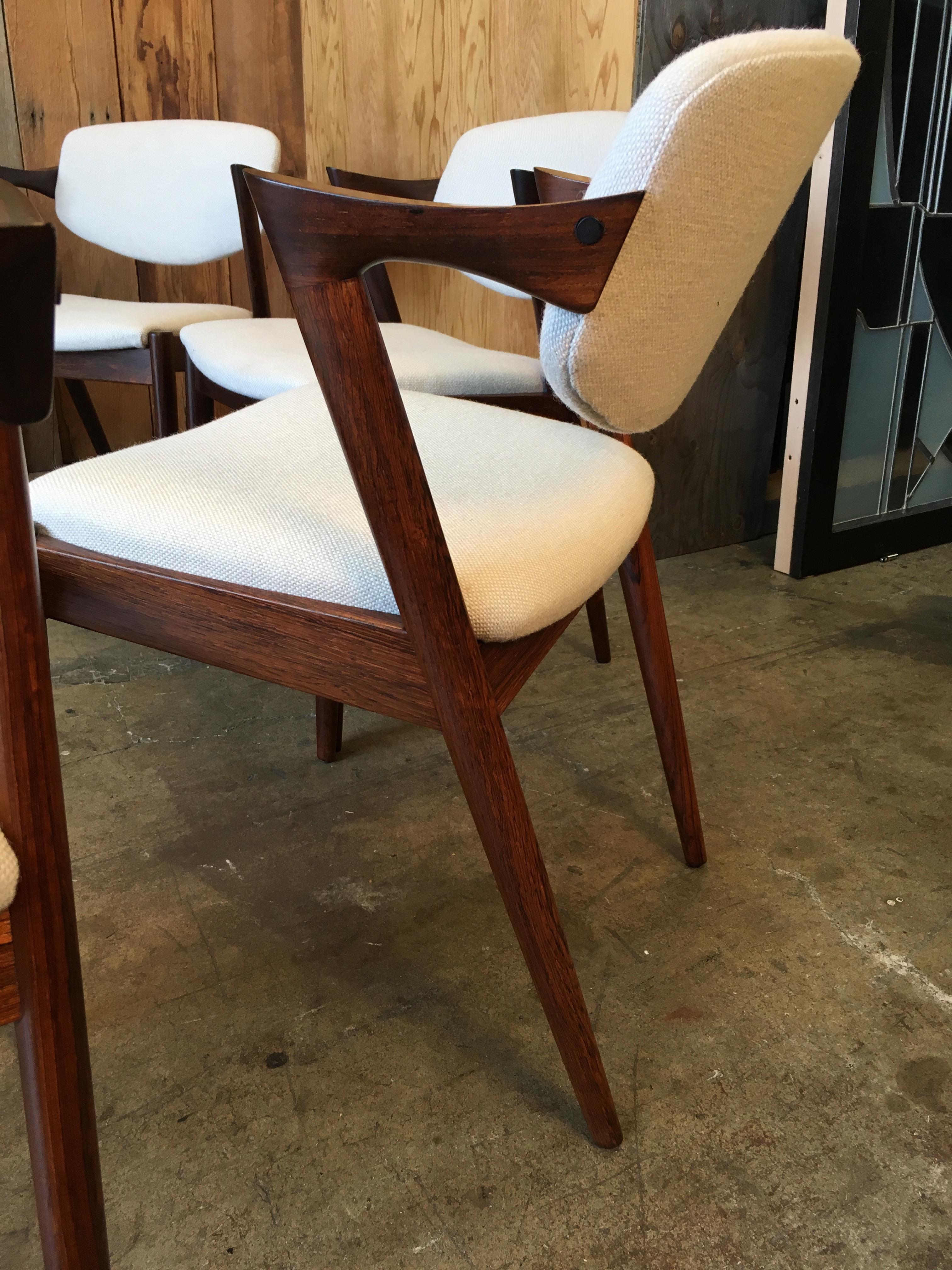 Set of 8 Kai Kristiansen Model 42 Dining Chairs in Rosewood 3
