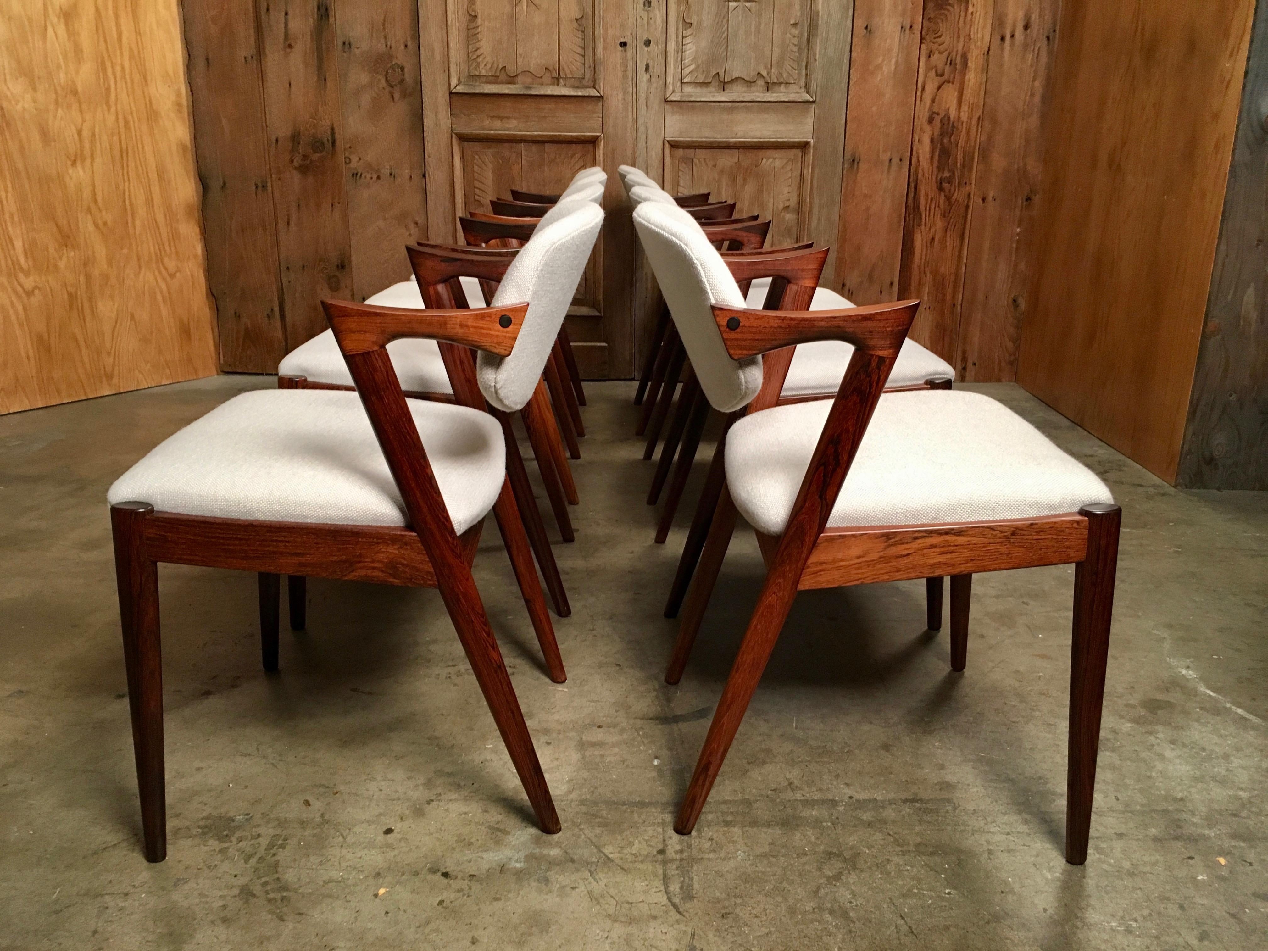 Set of 8 Kai Kristiansen Model 42 Dining Chairs in Rosewood 6