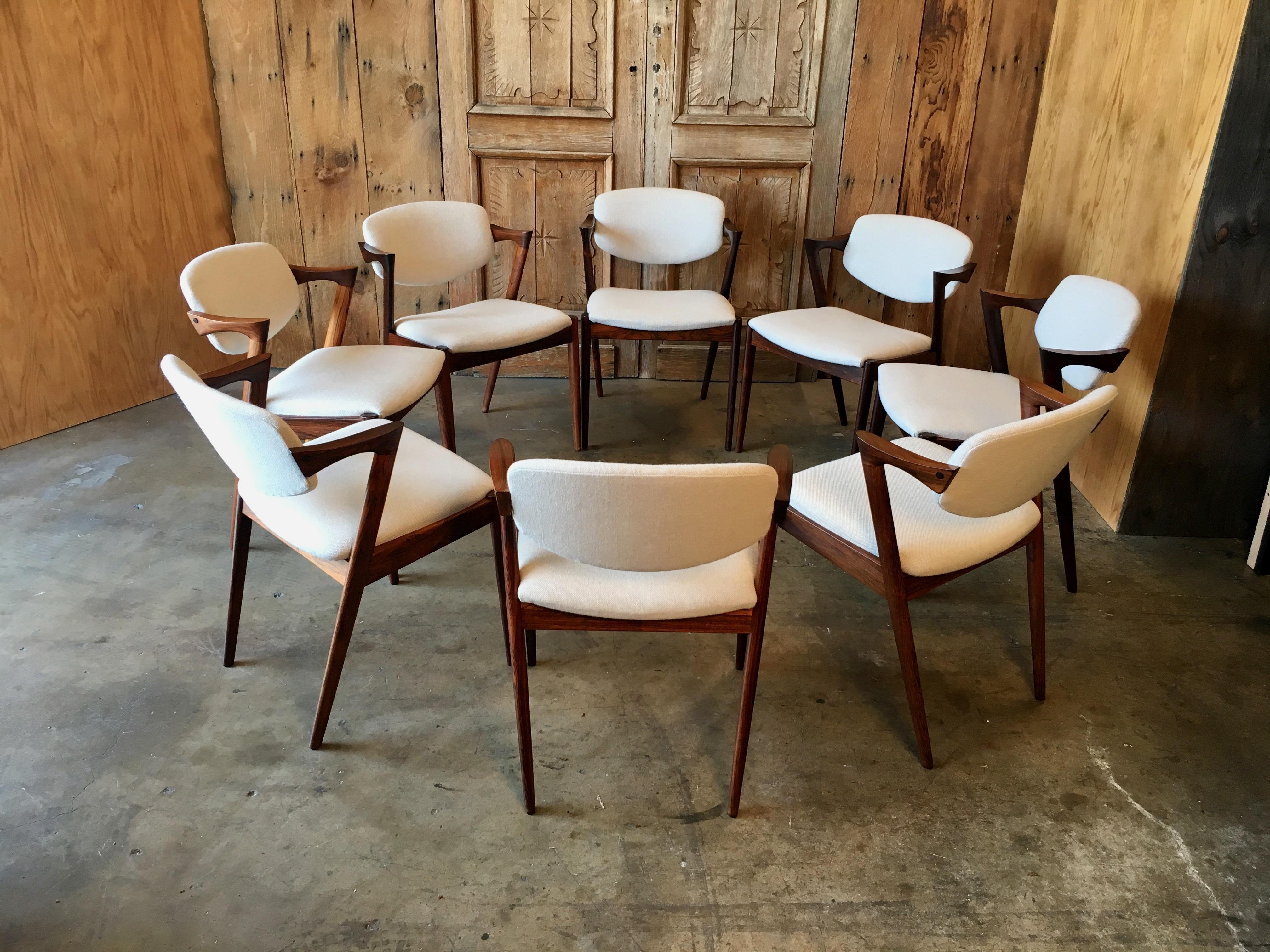 Set of 8 Kai Kristiansen Model 42 Dining Chairs in Rosewood 9