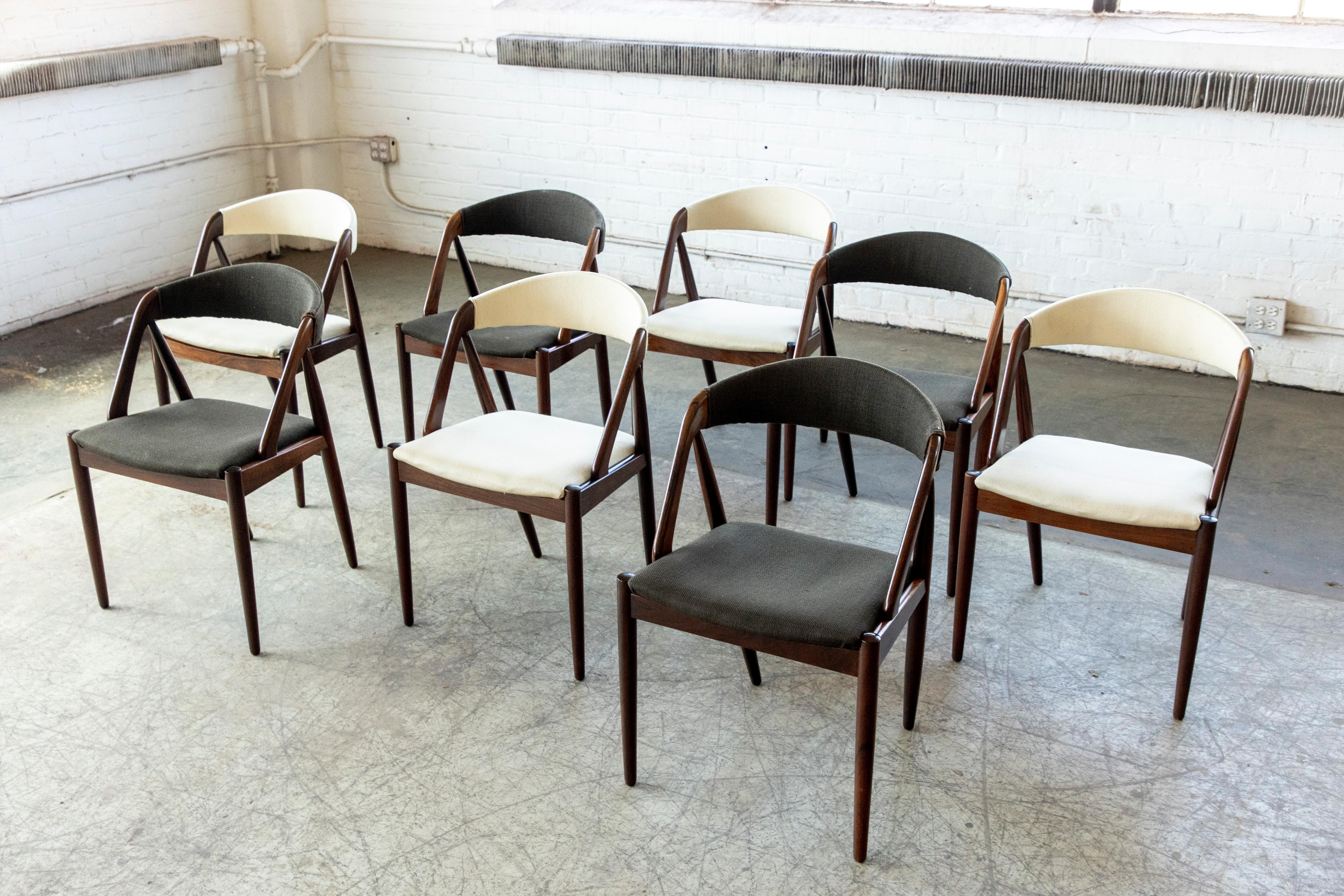 Set of 8 Kai Kristiansen Rosewood Dining Chairs Model 31 for Schou Andersen In Good Condition In Bridgeport, CT