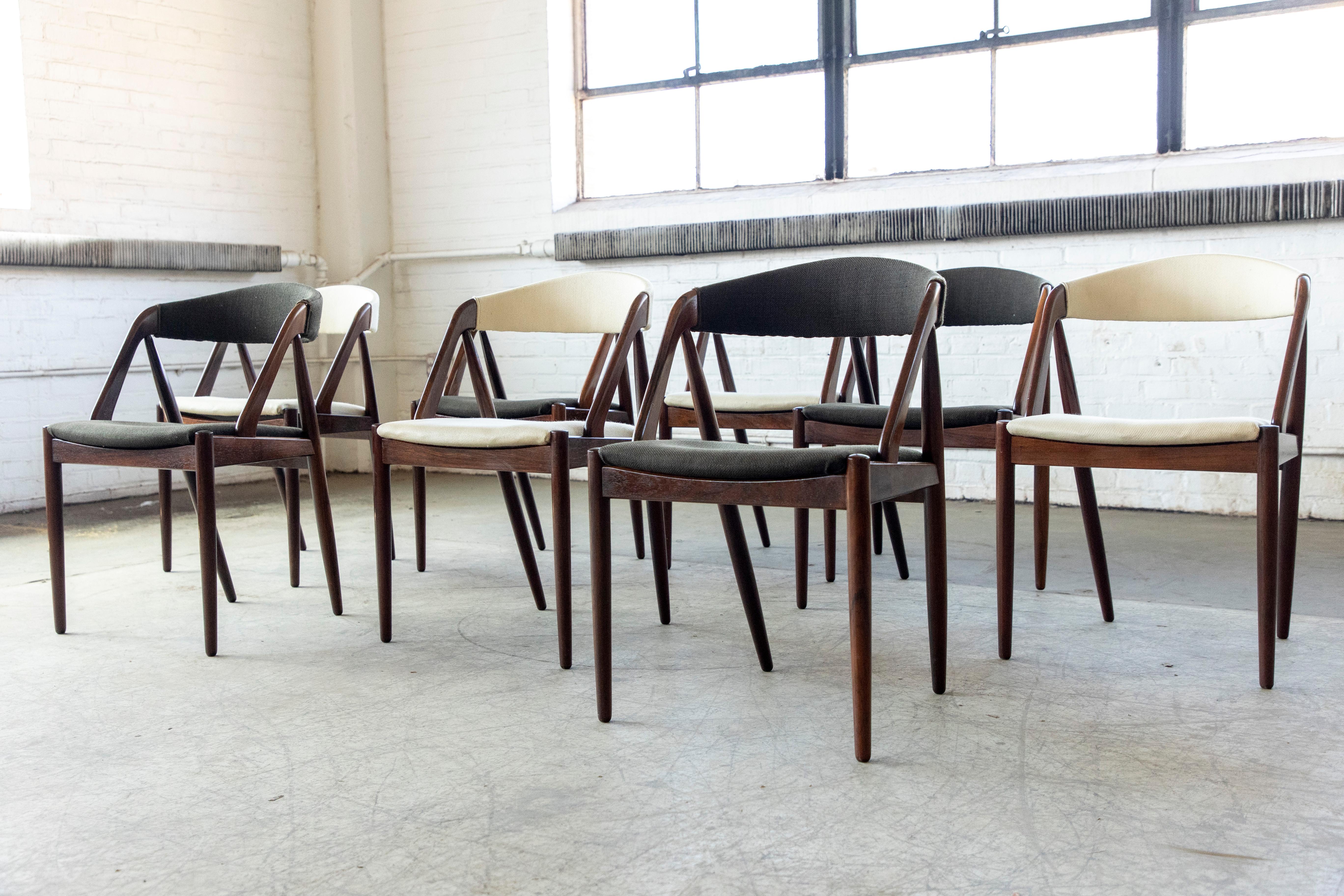 Mid-20th Century Set of 8 Kai Kristiansen Rosewood Dining Chairs Model 31 for Schou Andersen